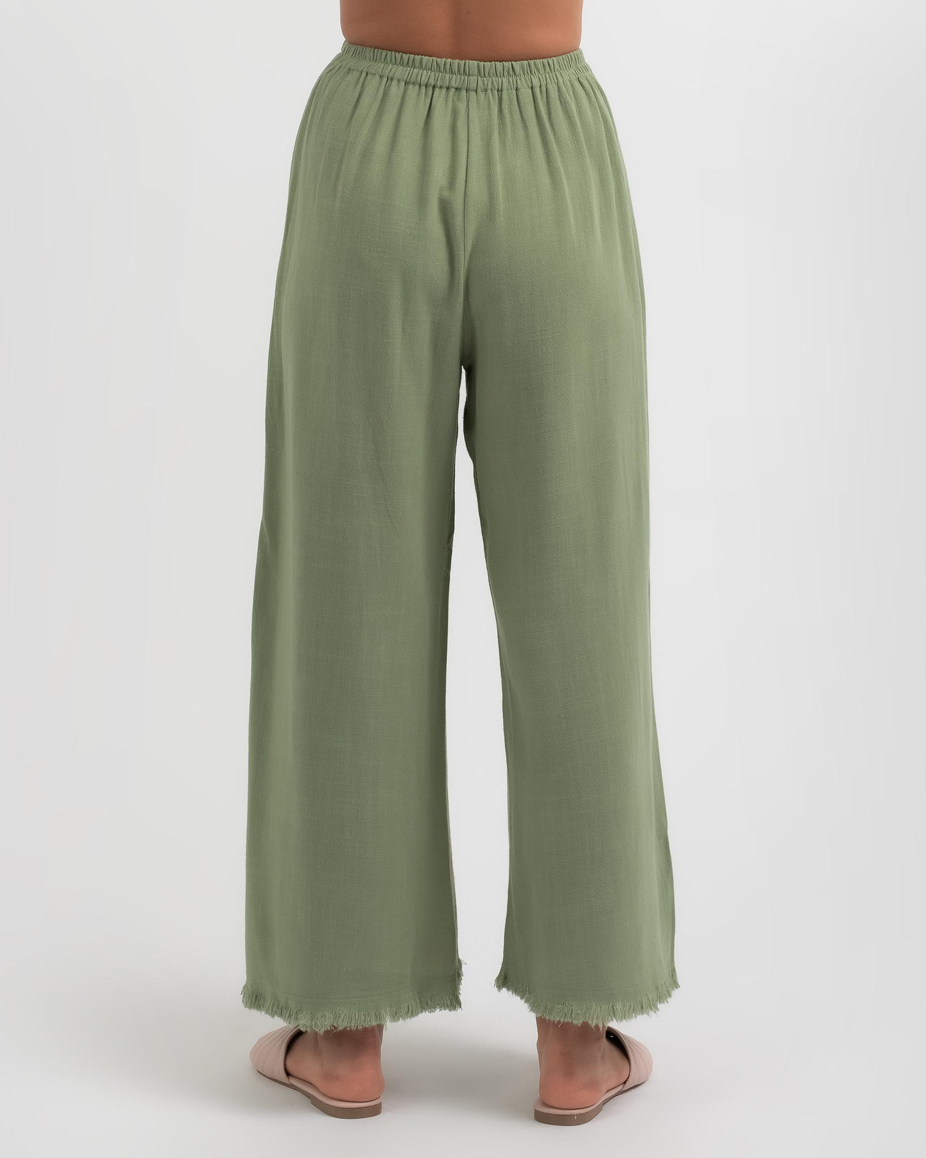 Shop Ava And Ever Girls' Santa Monica Beach Pants In Sage - Fast ...