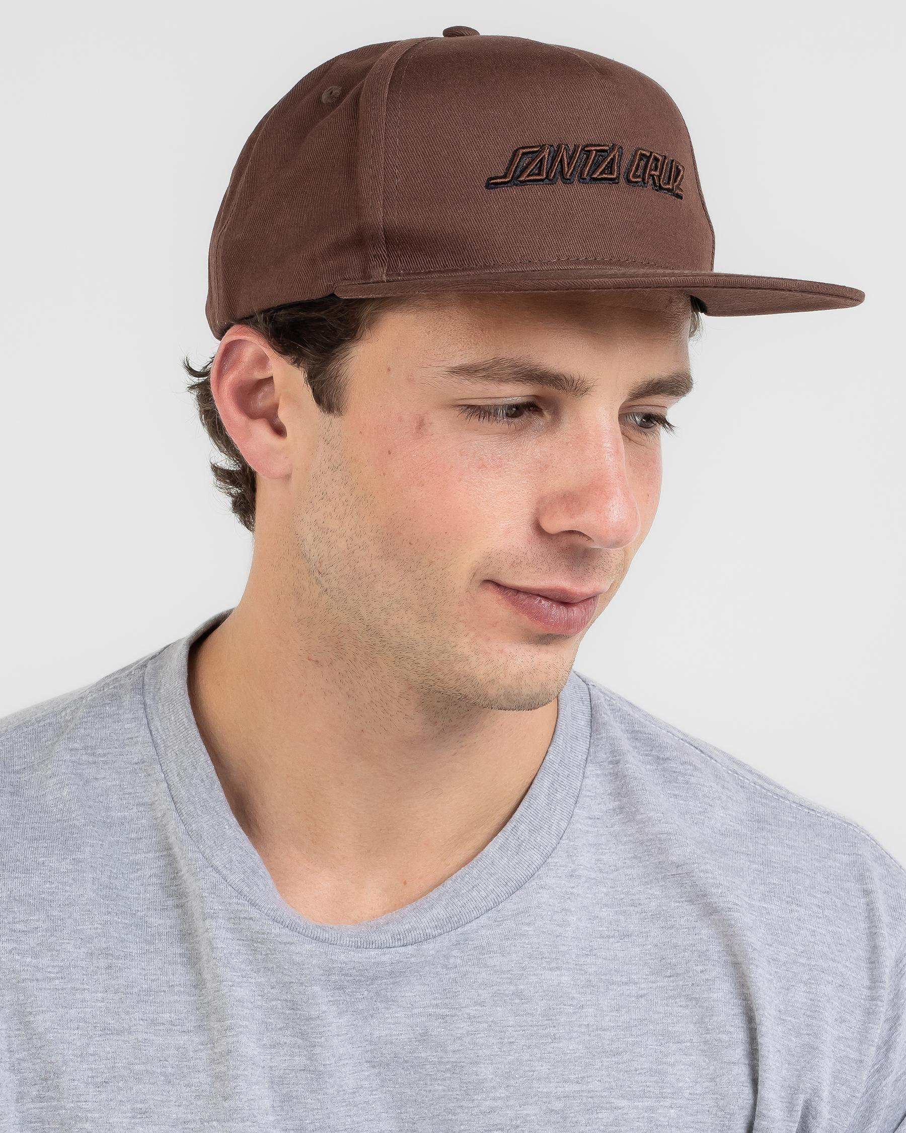 Santa Cruz Classic Strip Snapback Cap In Brown - Fast Shipping & Easy ...