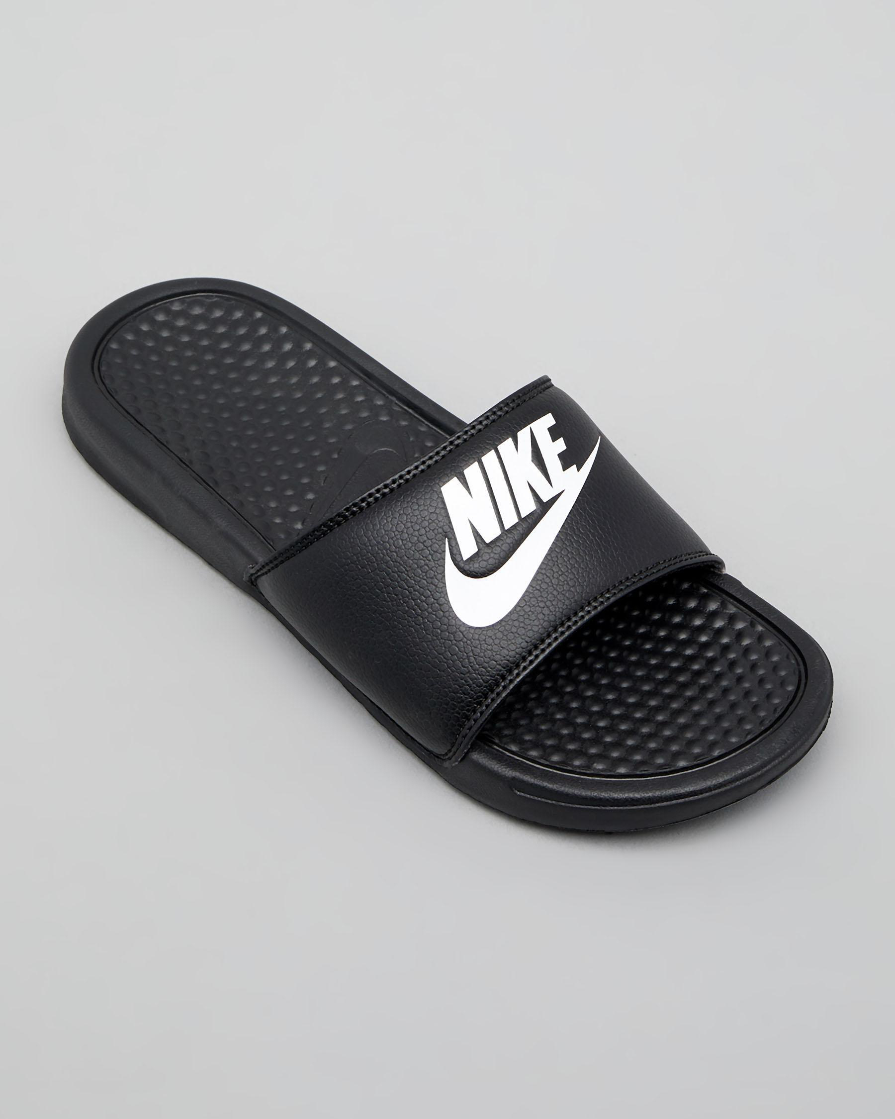 Shop Nike Womens Benassi Just Do It Slides In Blackwhite Fast Shipping And Easy Returns City