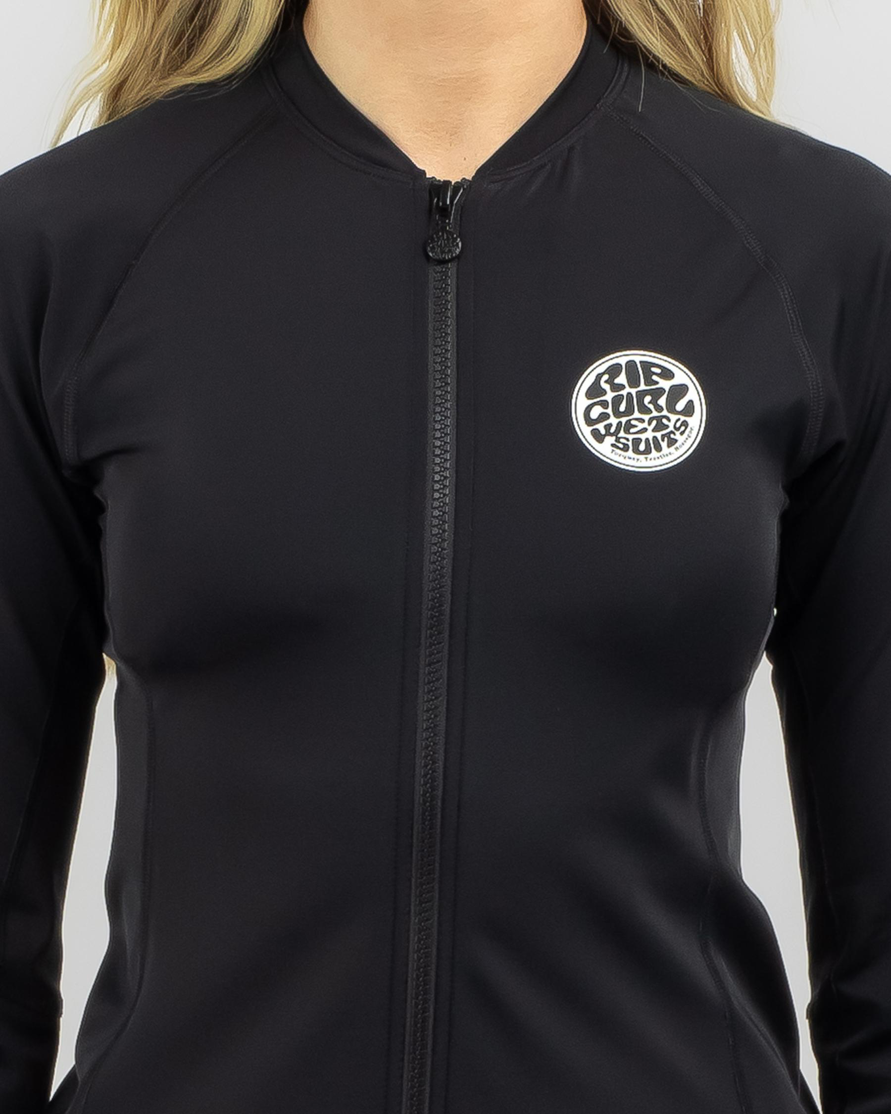 Shop Rip Curl Classic Surf Long Sleeve Rash Vest In Black Fast