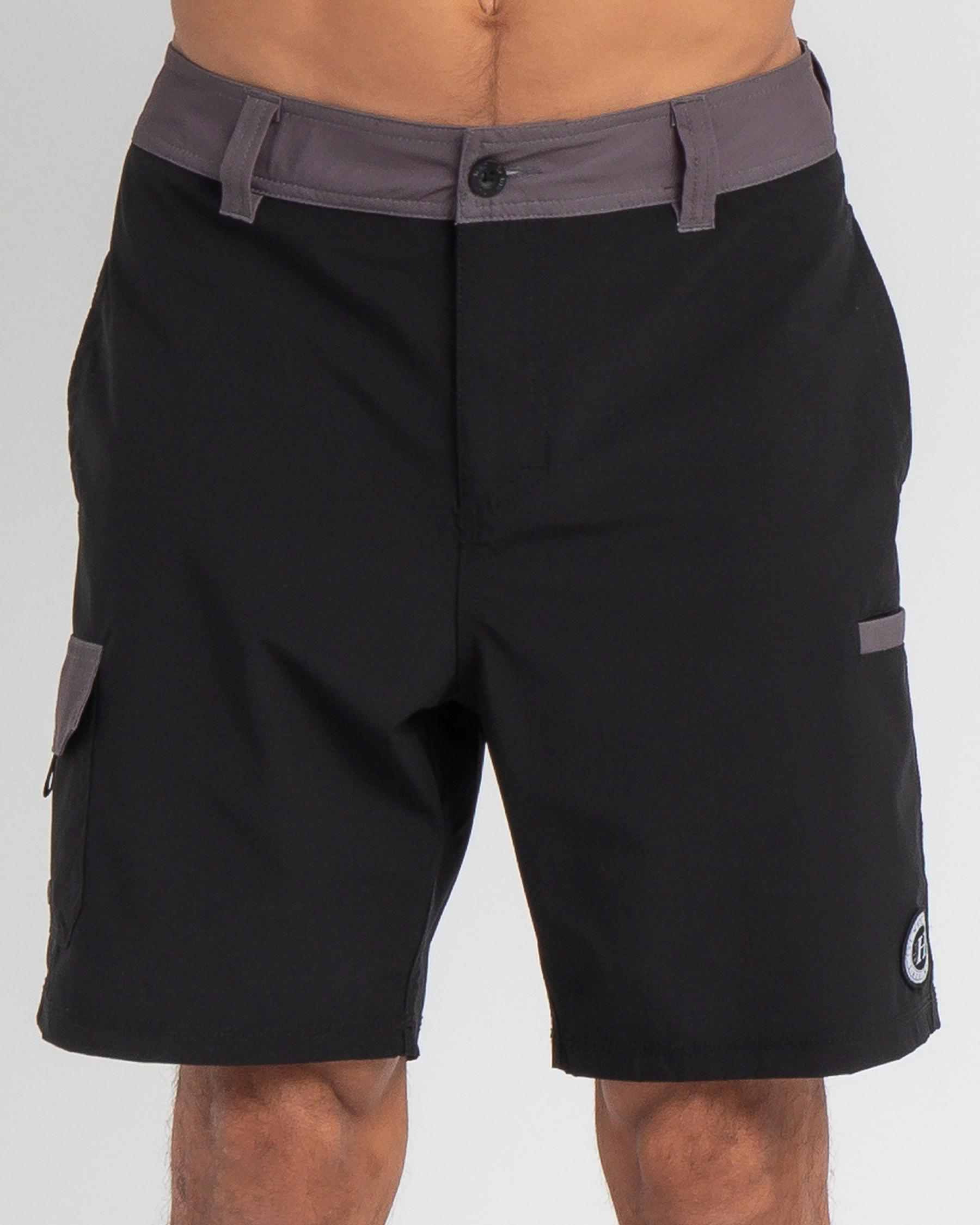 Shop The Mad Hueys Cross Breed Hybrid Shorts In Black - Fast Shipping ...