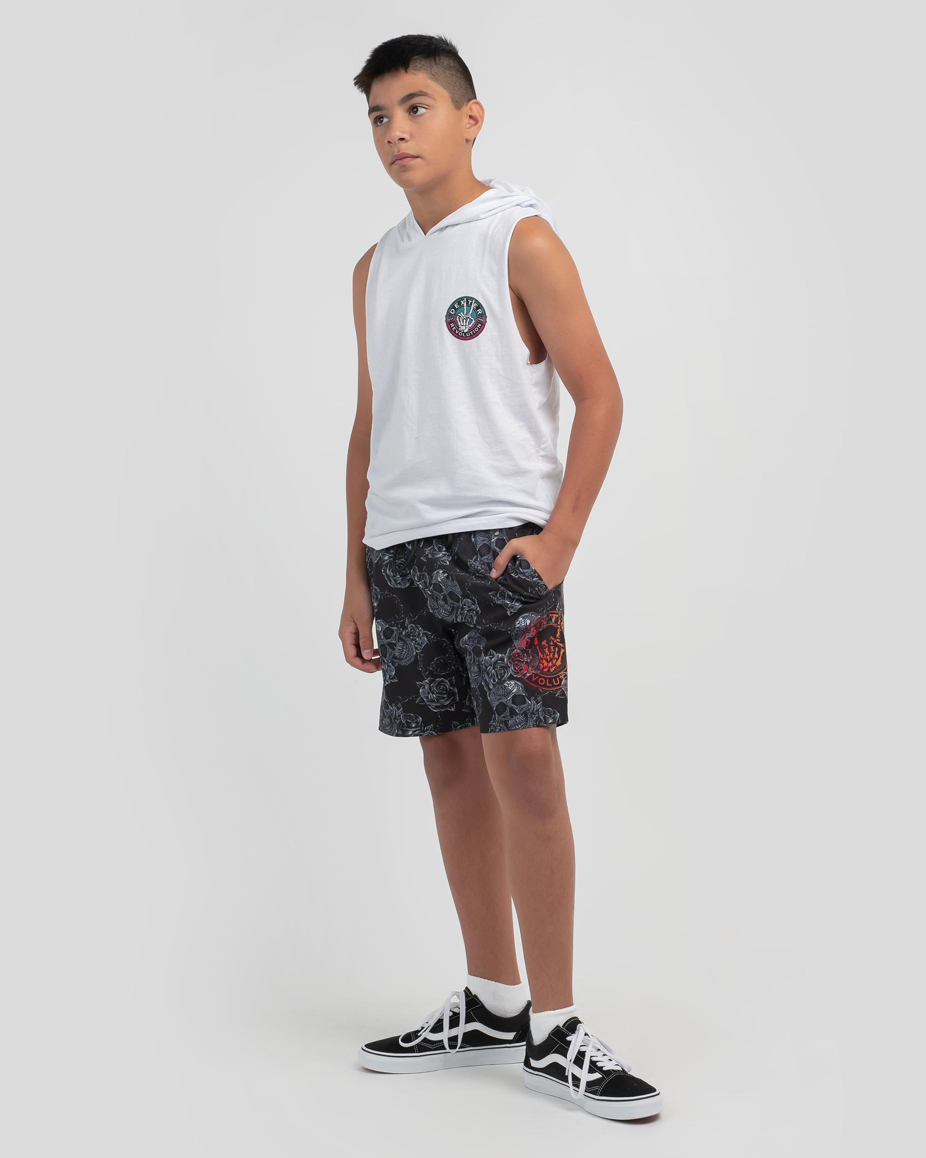 Shop Dexter Boys' Tatt Mully Shorts In Black - Fast Shipping & Easy ...