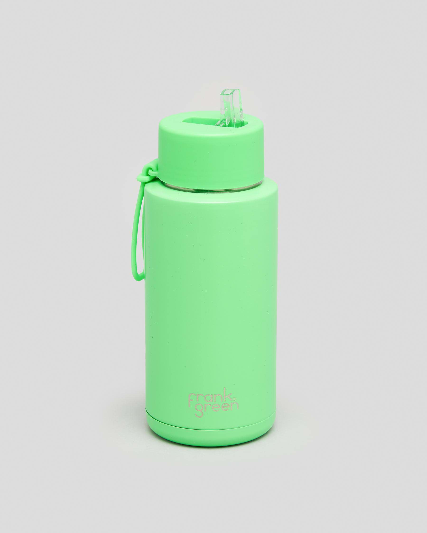 Frank Green 34oz Reusable Bottle With Straw Lid In Neon Green Fast Shipping And Easy Returns