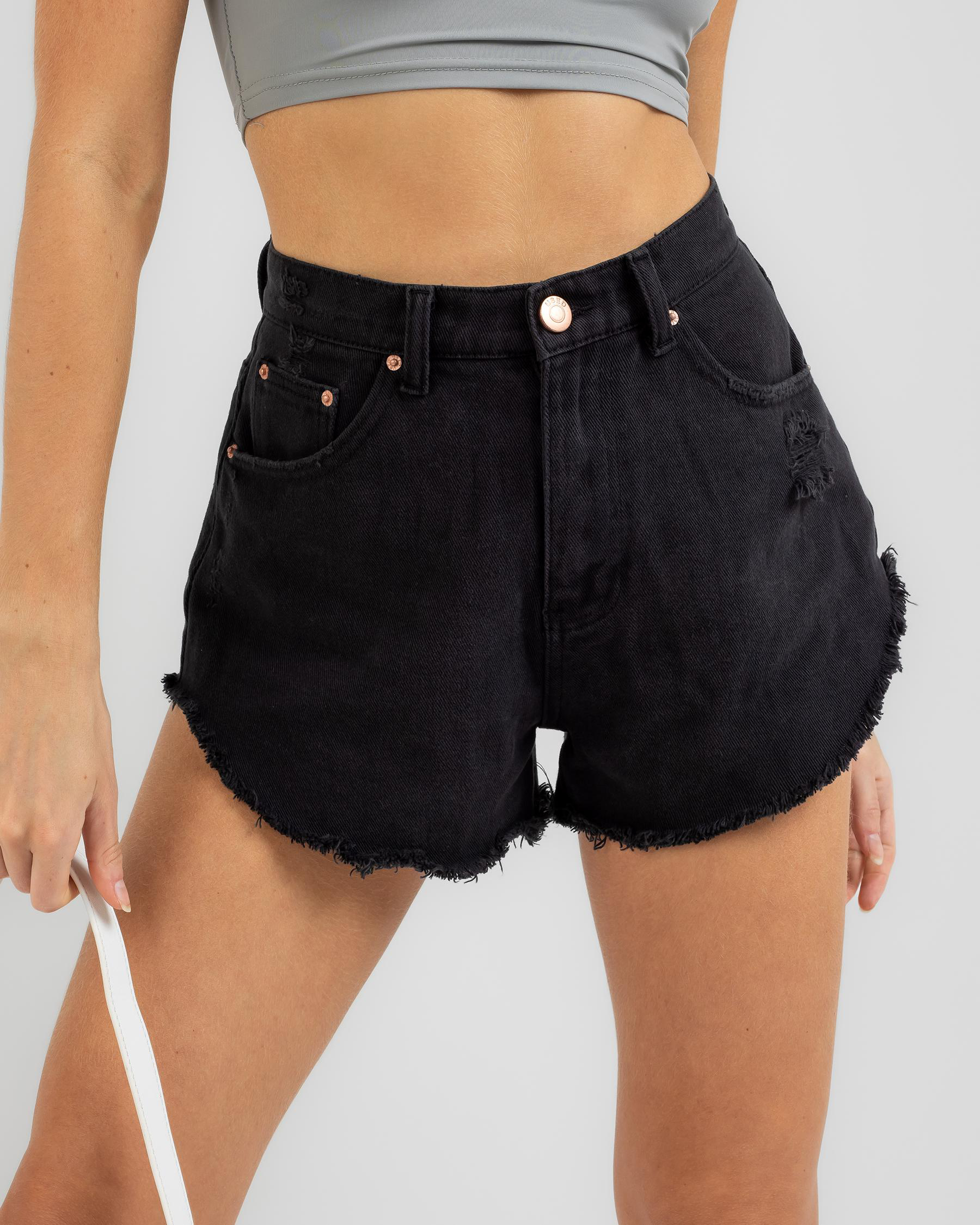 Used Portland Shorts In Faded Washed Black - Fast Shipping & Easy ...