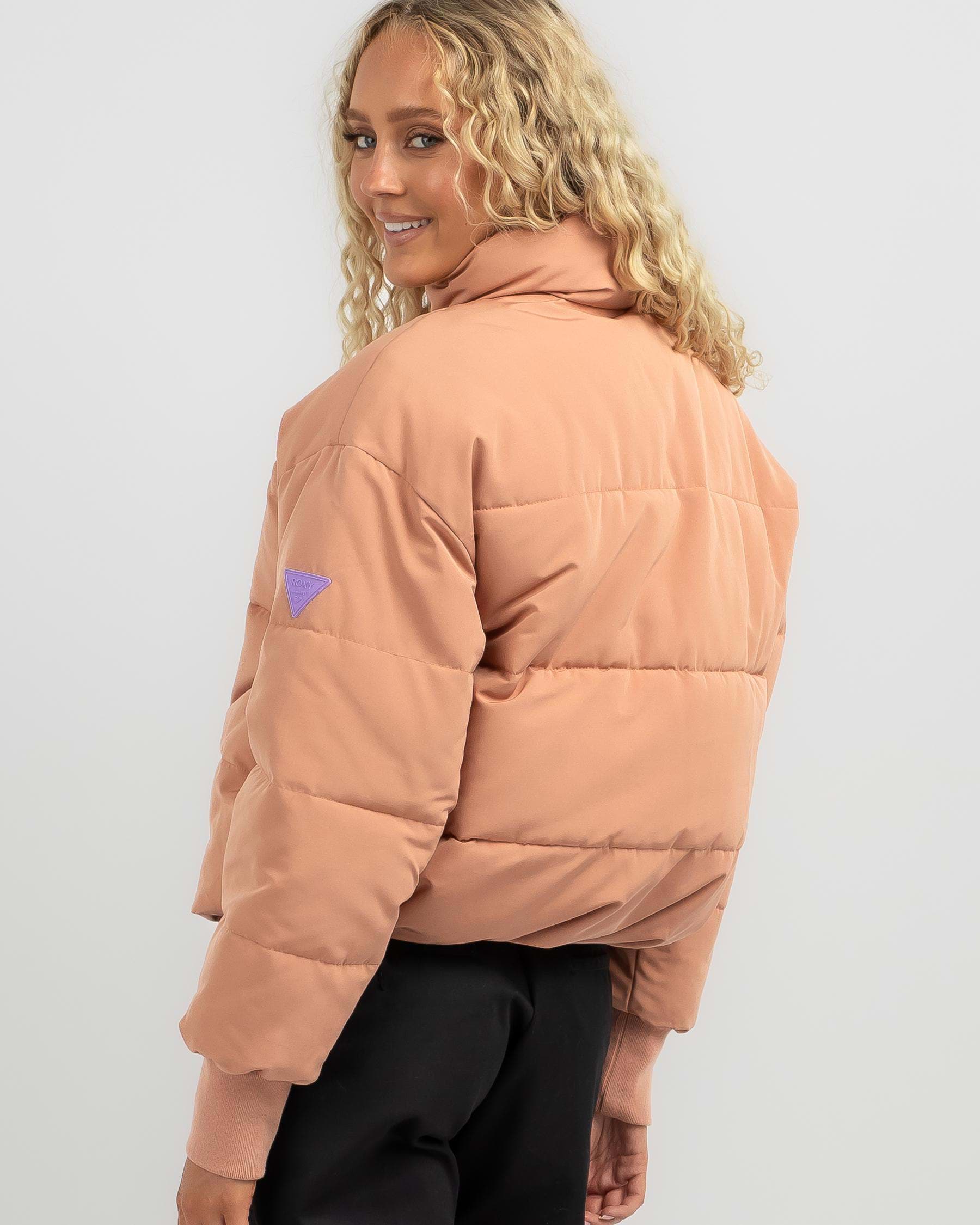 Shop Roxy New Age Puffer Jacket In Cork - Fast Shipping & Easy Returns ...