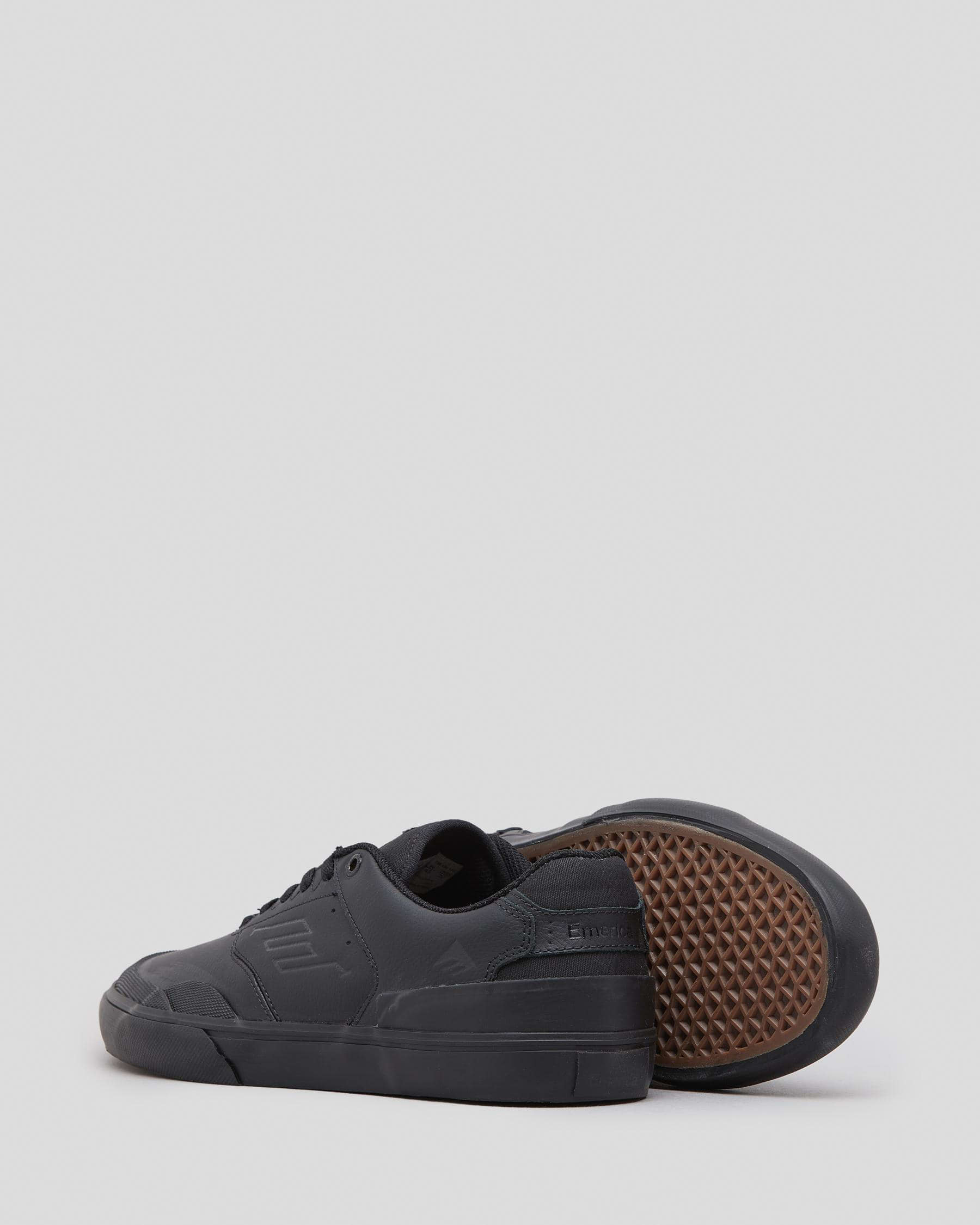 Shop Emerica Low Vulc Shoes In Black/black/black - Fast Shipping & Easy ...