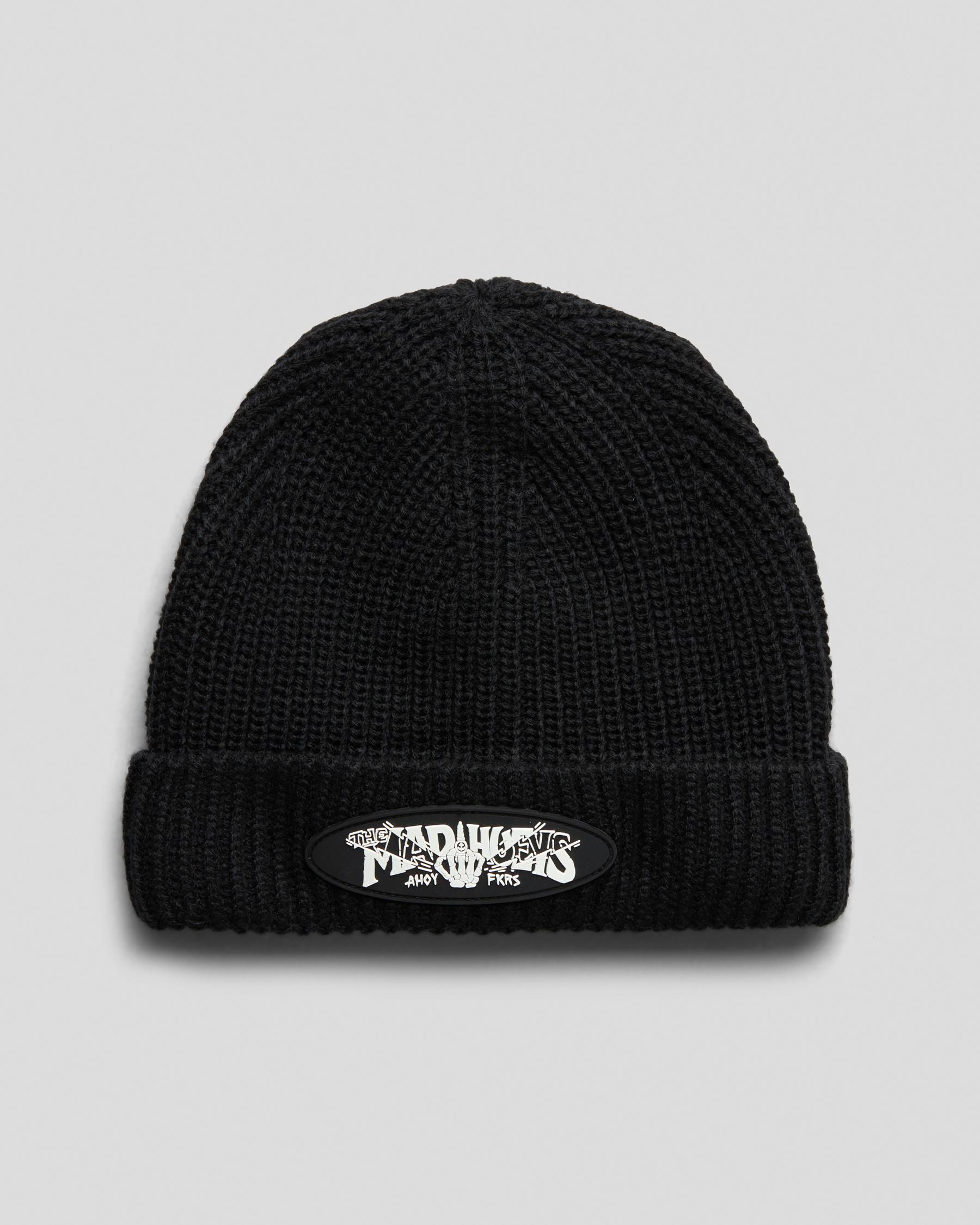 The Mad Hueys Bones Ahoy Beanie In Black - Fast Shipping & Easy Returns ...