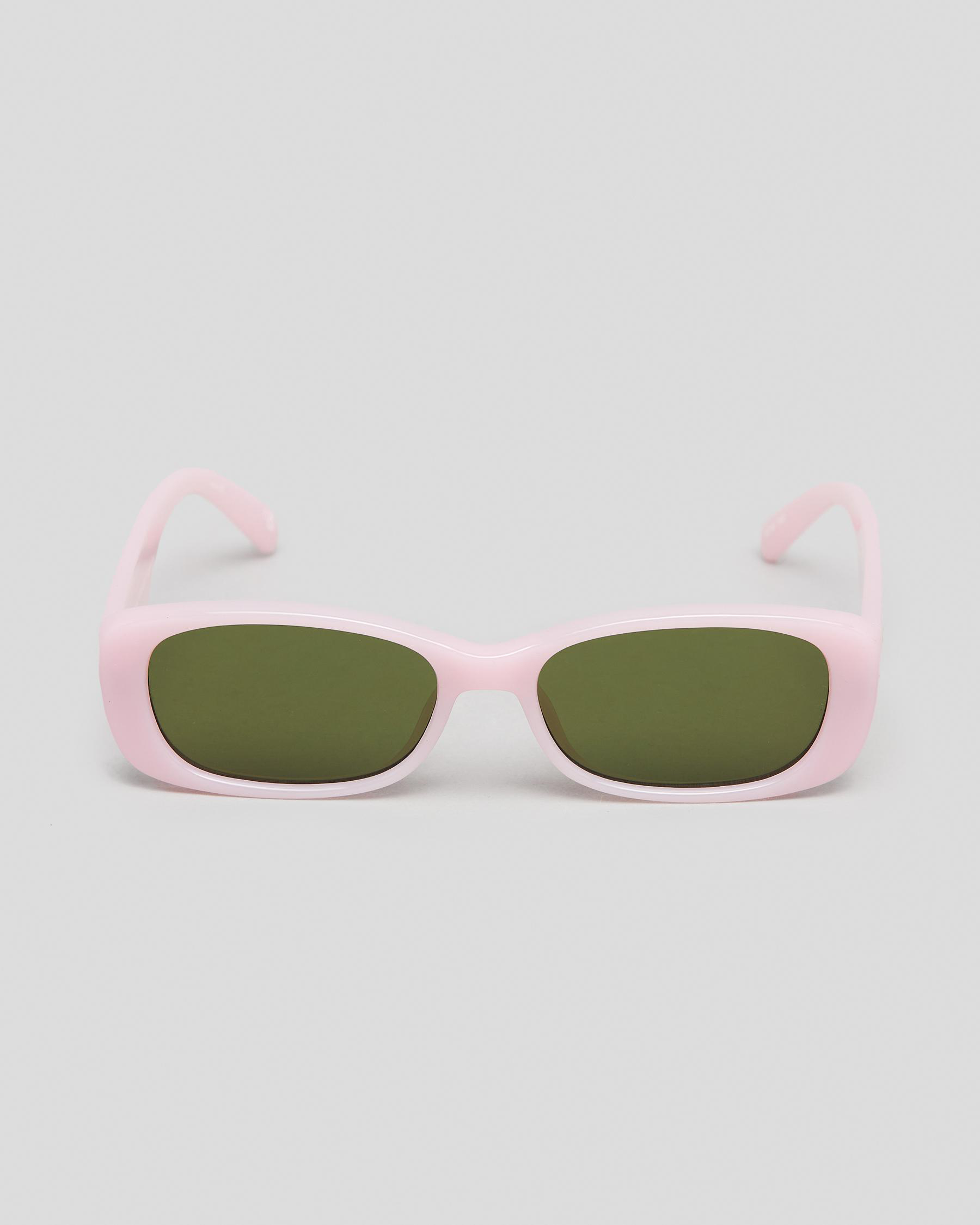 Le Specs Unreal Quilted Sunglasses In Baby Doll Pink/moss Mono - Fast ...