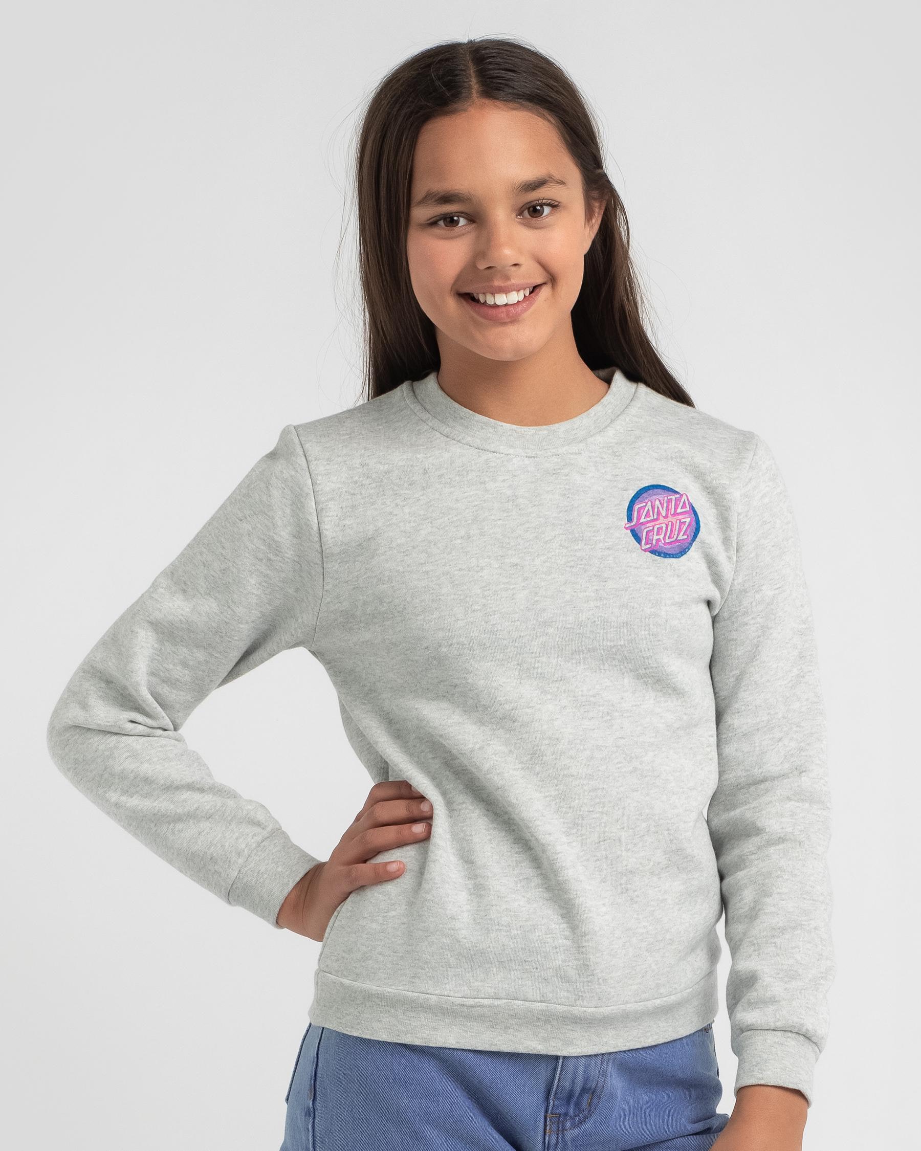 Shop Santa Cruz Girls' Flex Dot Sweatshirt In Grey Marle - Fast ...