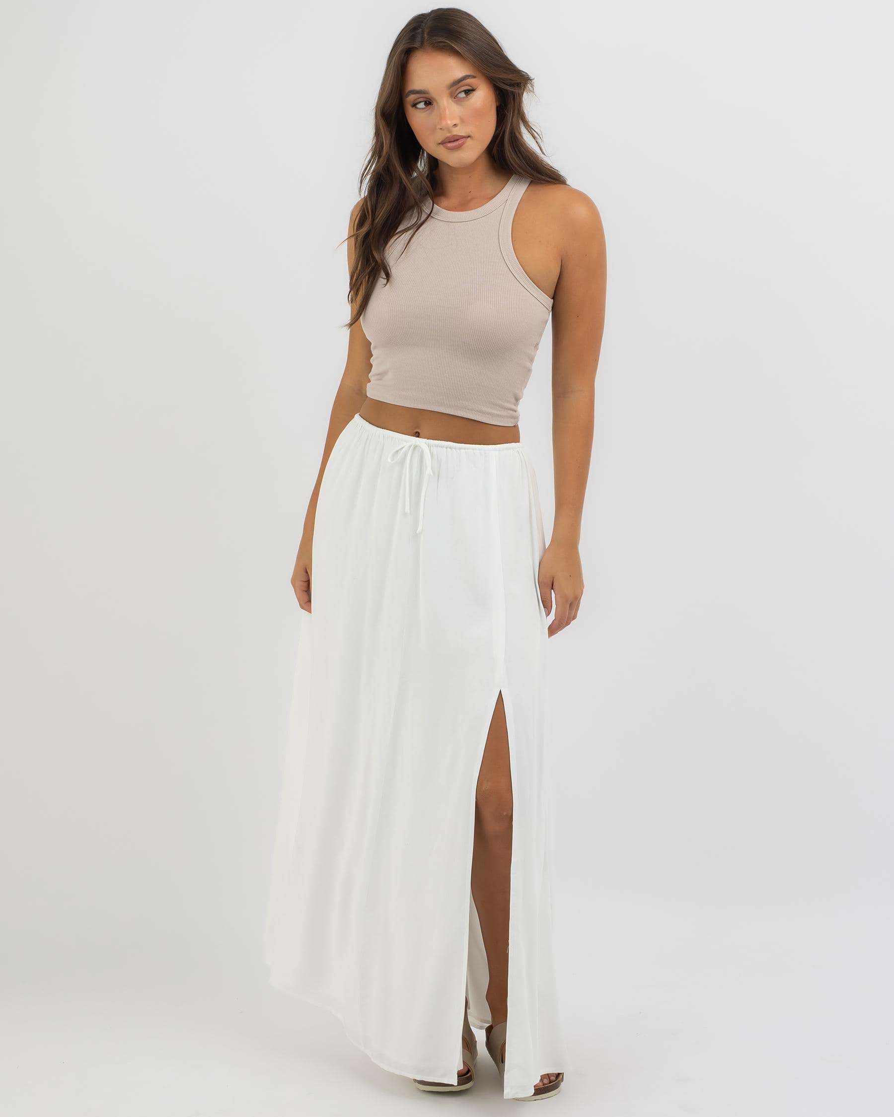 Shop Mooloola Bromley Maxi Skirt In Cream - Fast Shipping & Easy ...