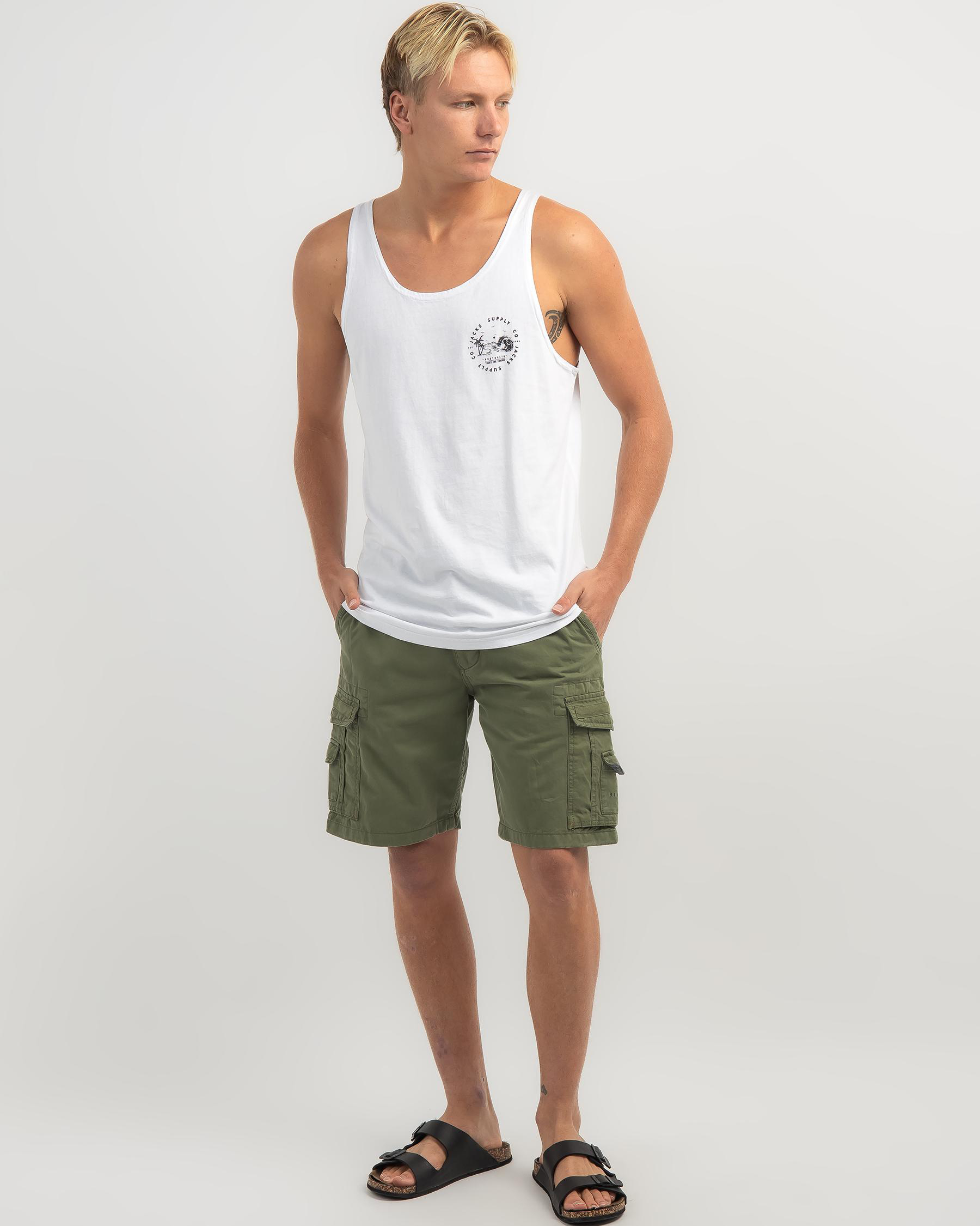 Shop Jacks Getaway Singlet In White - Fast Shipping & Easy Returns ...