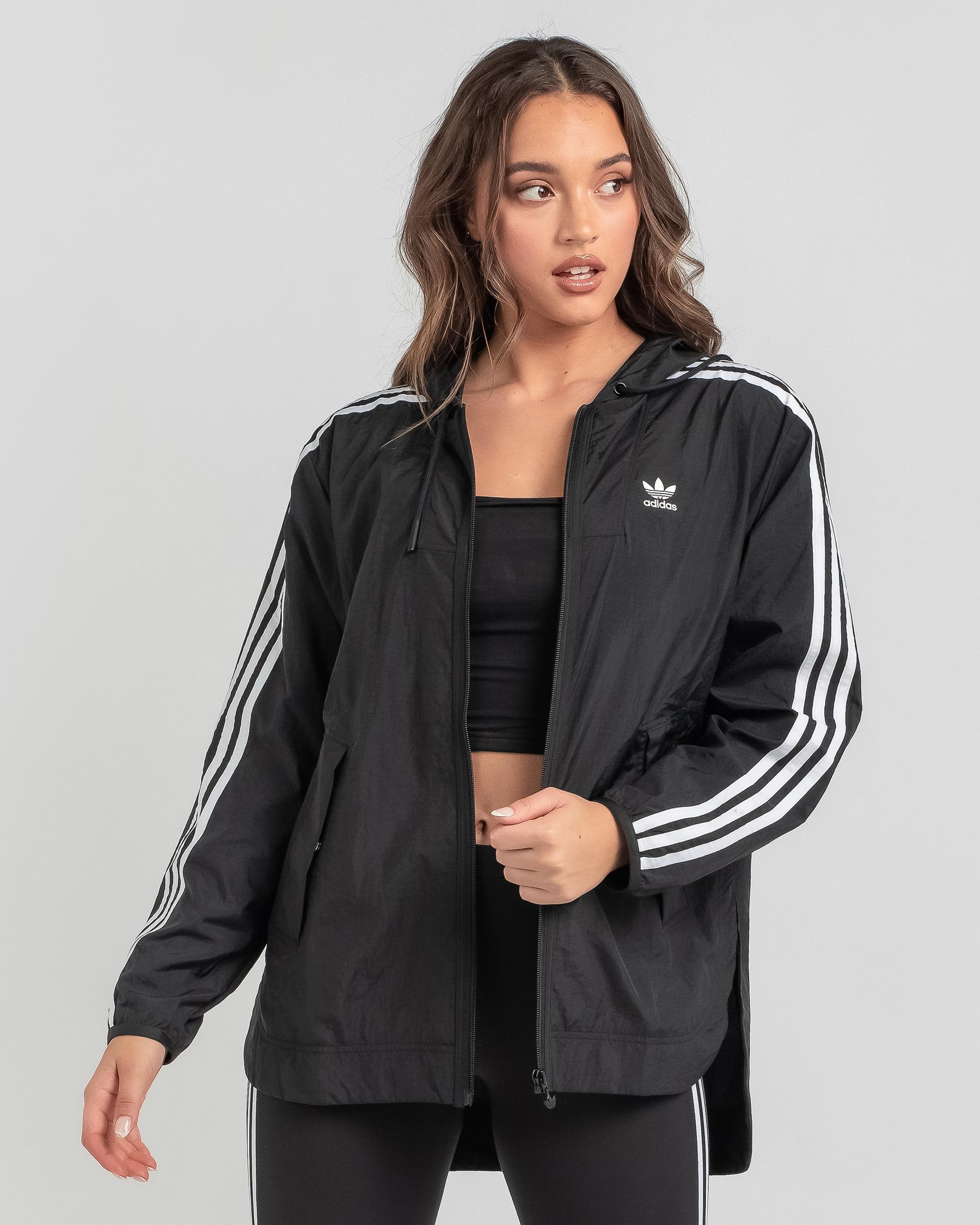 Shop adidas 3 Stripes Hooded Jacket In Black - Fast Shipping & Easy ...