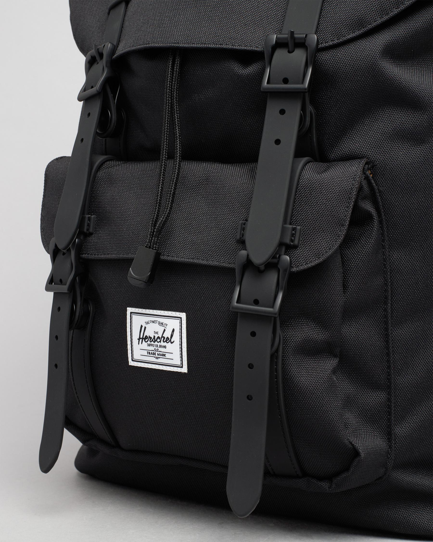 Shop Herschel Little America Backpack In Blackblack Rubber - Fast 