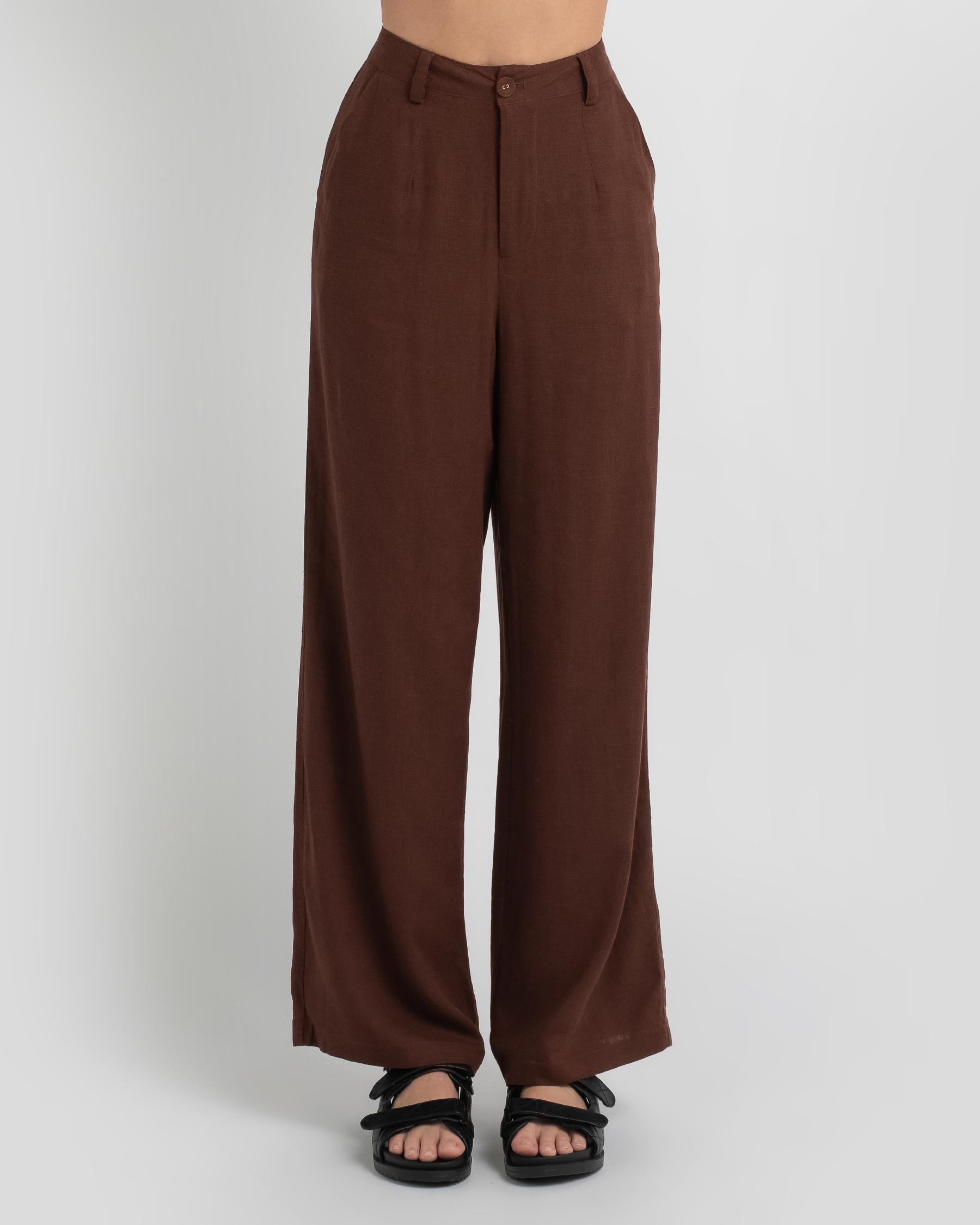 Shop Mooloola Ivy Pants In Chocolate - Fast Shipping & Easy Returns ...