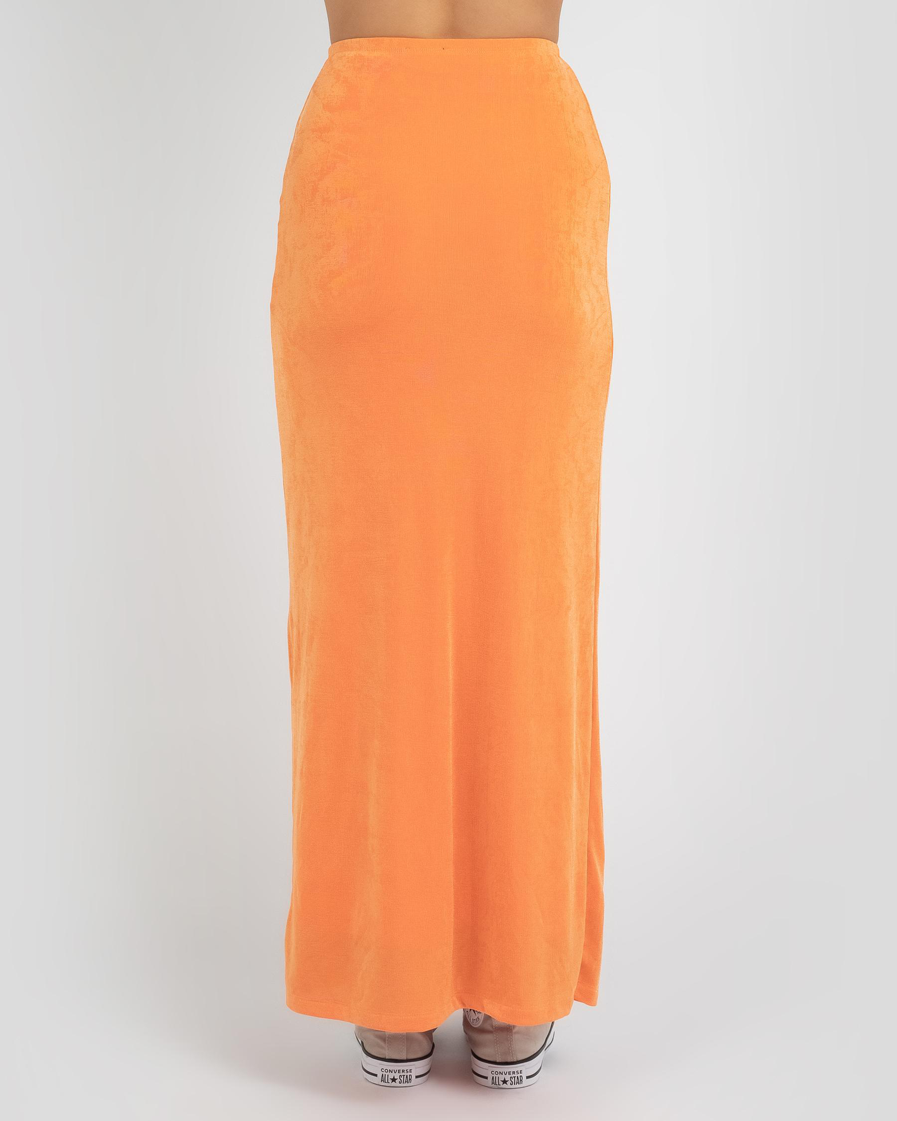 Shop Ava And Ever Hallie Maxi Skirt In Orange - Fast Shipping & Easy ...