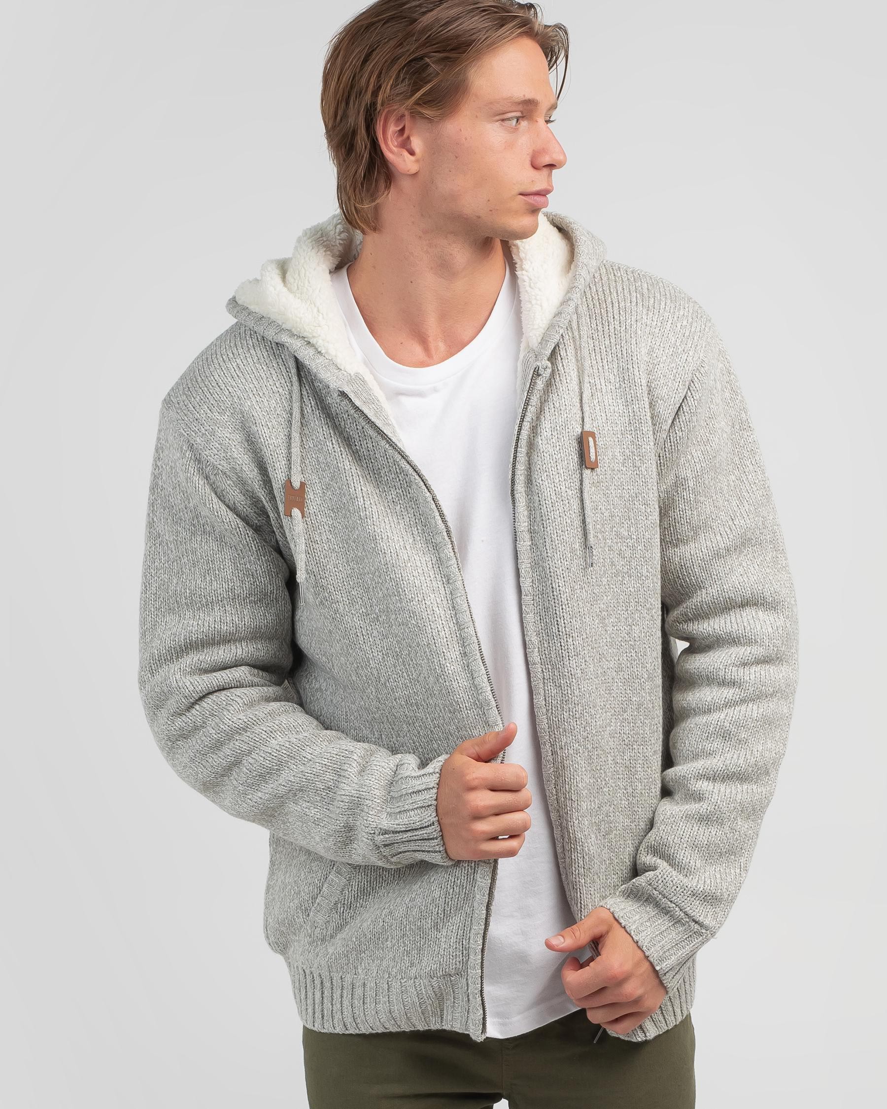 Shop Skylark Borderline Knit Hoodie In Lt Grey - Fast Shipping & Easy 