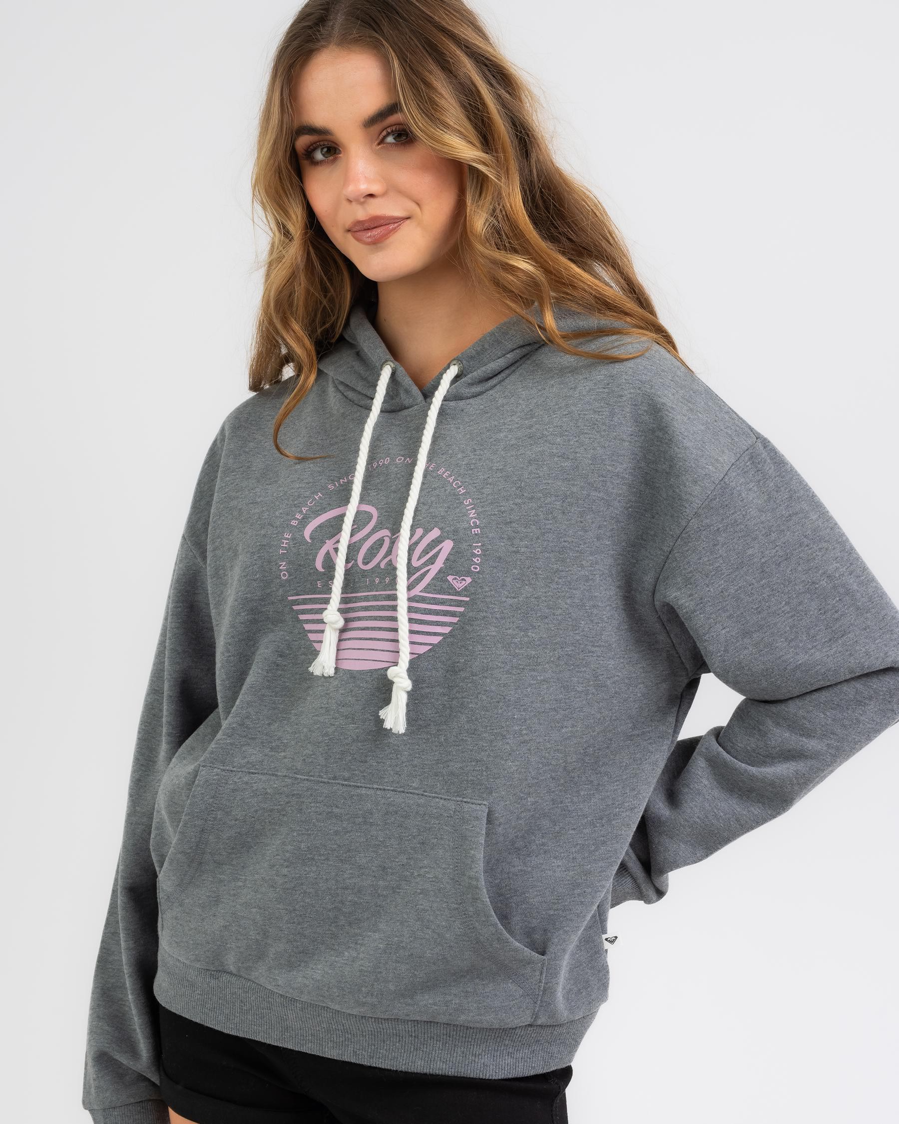 Shop Roxy Star Song Hoodie In Charcoal Heather - Fast Shipping & Easy ...
