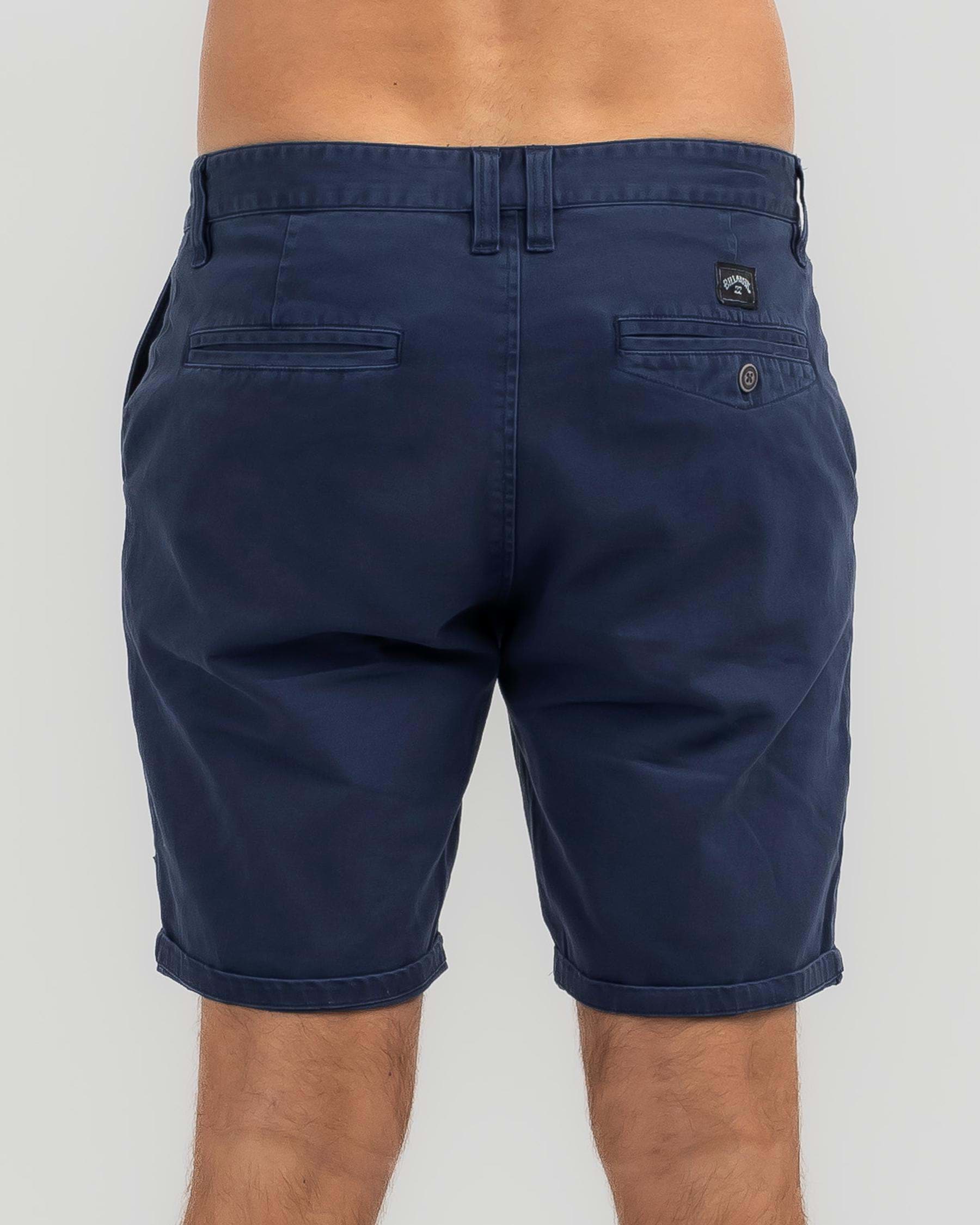 Shop Billabong Wave Wash Twill Shorts In Dark Blue - Fast Shipping ...
