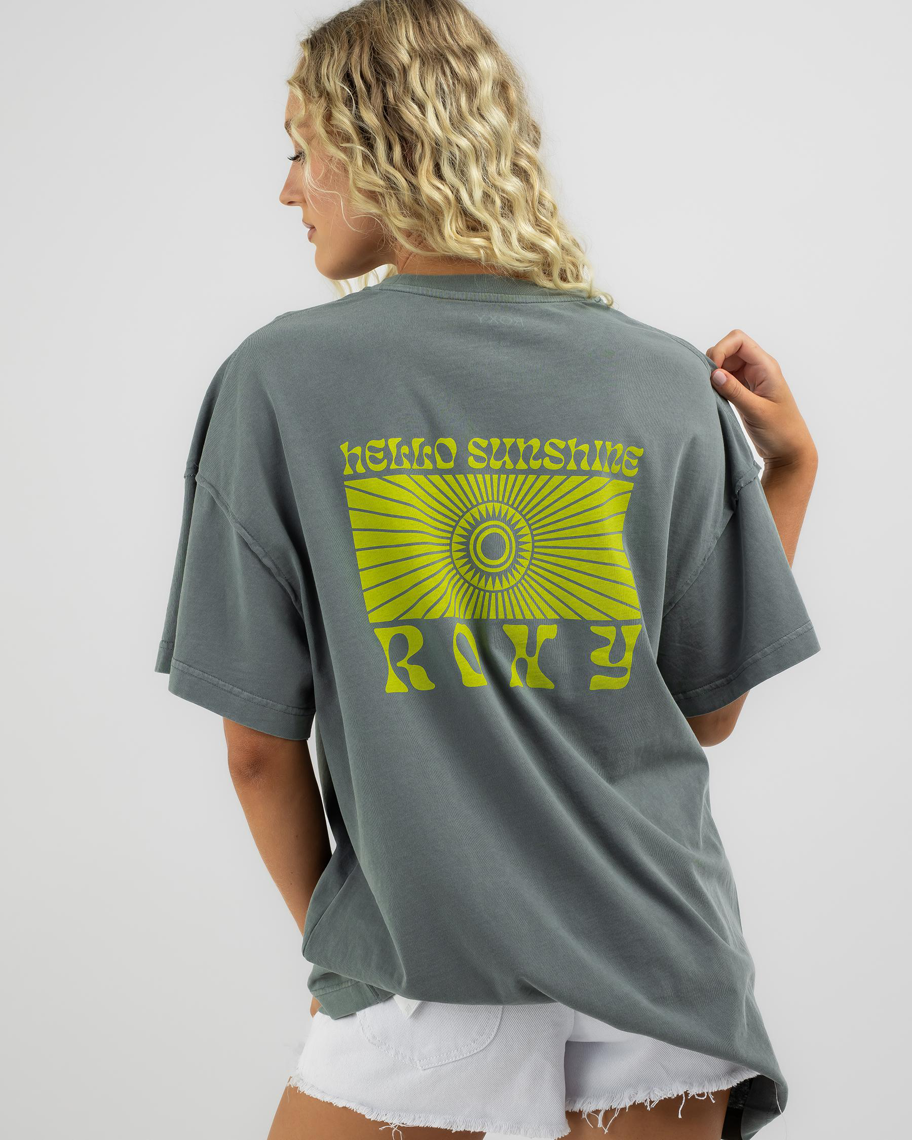 Shop Roxy Sweet Janis II T-Shirt In Agave Green - Fast Shipping & Easy ...
