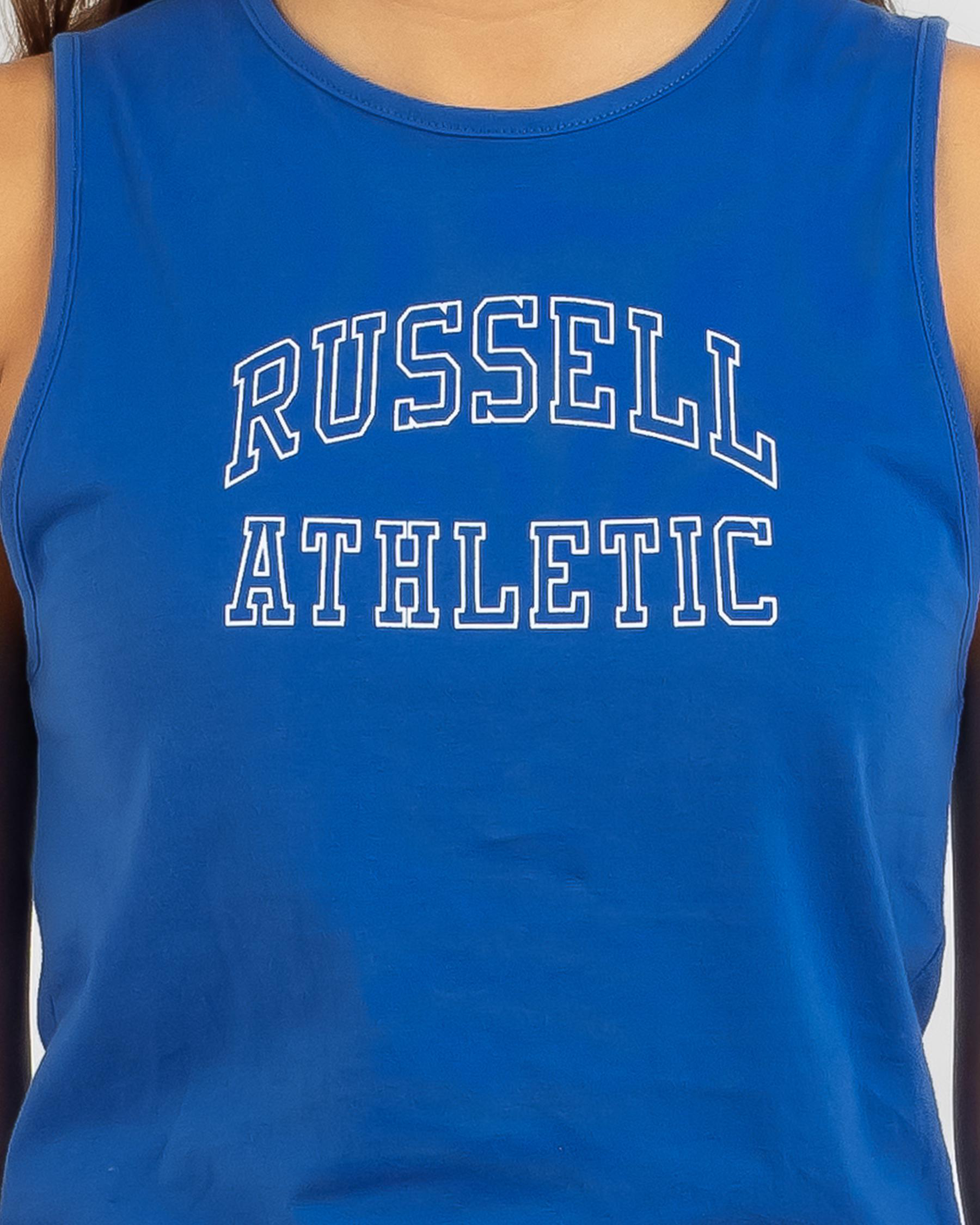 Shop Russell Athletic Base Line Tank Top In Victoria Blue Fast