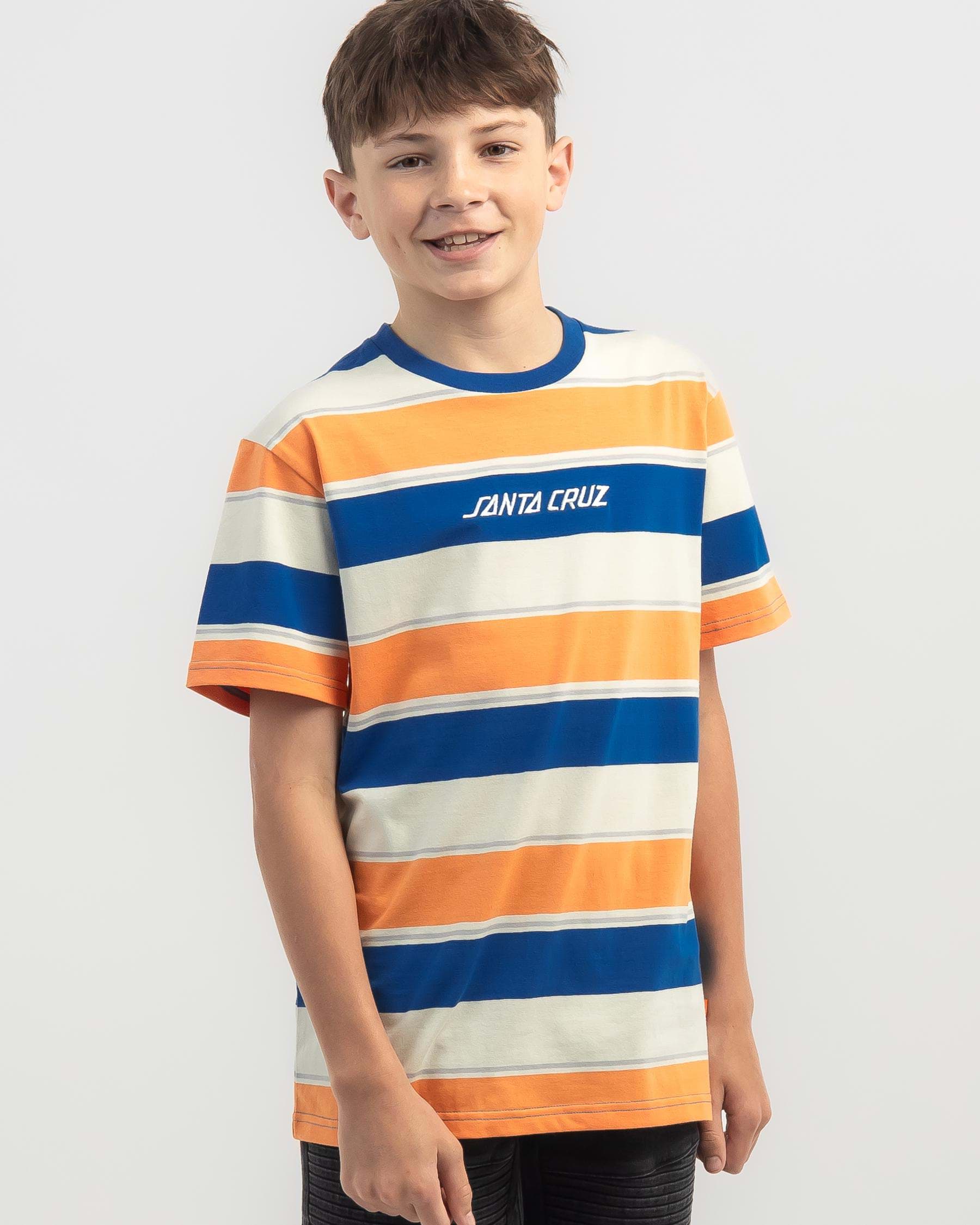 Shop Santa Cruz Boys' Solid Strip Stripe T-Shirt In Multi - Fast ...