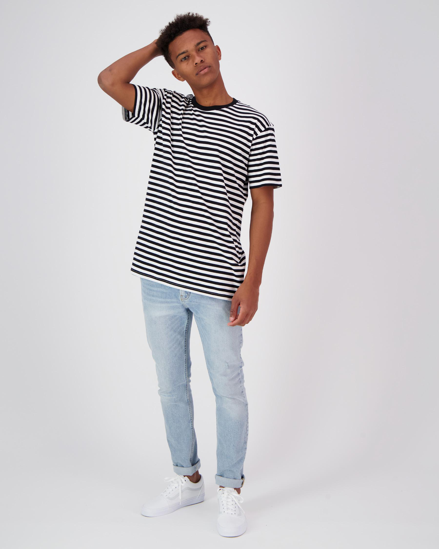 Shop AS Colour Staple Stripe T-Shirt In Black/white - Fast Shipping ...