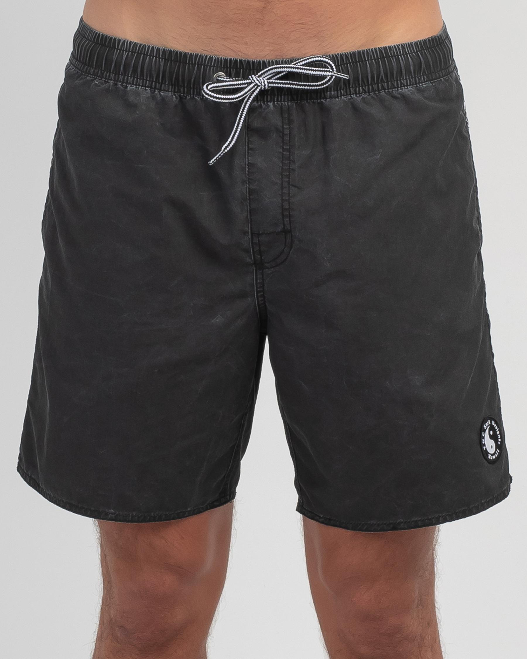 Shop Town & Country Surf Designs Yin Yang Beachshort In Washed Black ...