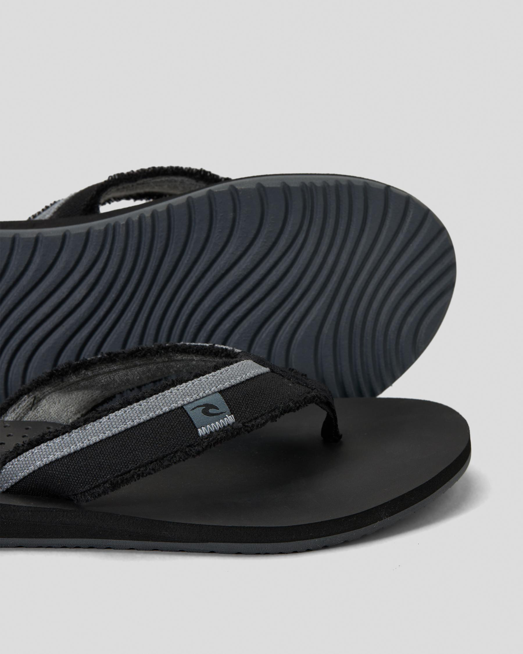 Shop Rip Curl Reactor Open Toe Thongs In Black - Fast Shipping & Easy ...