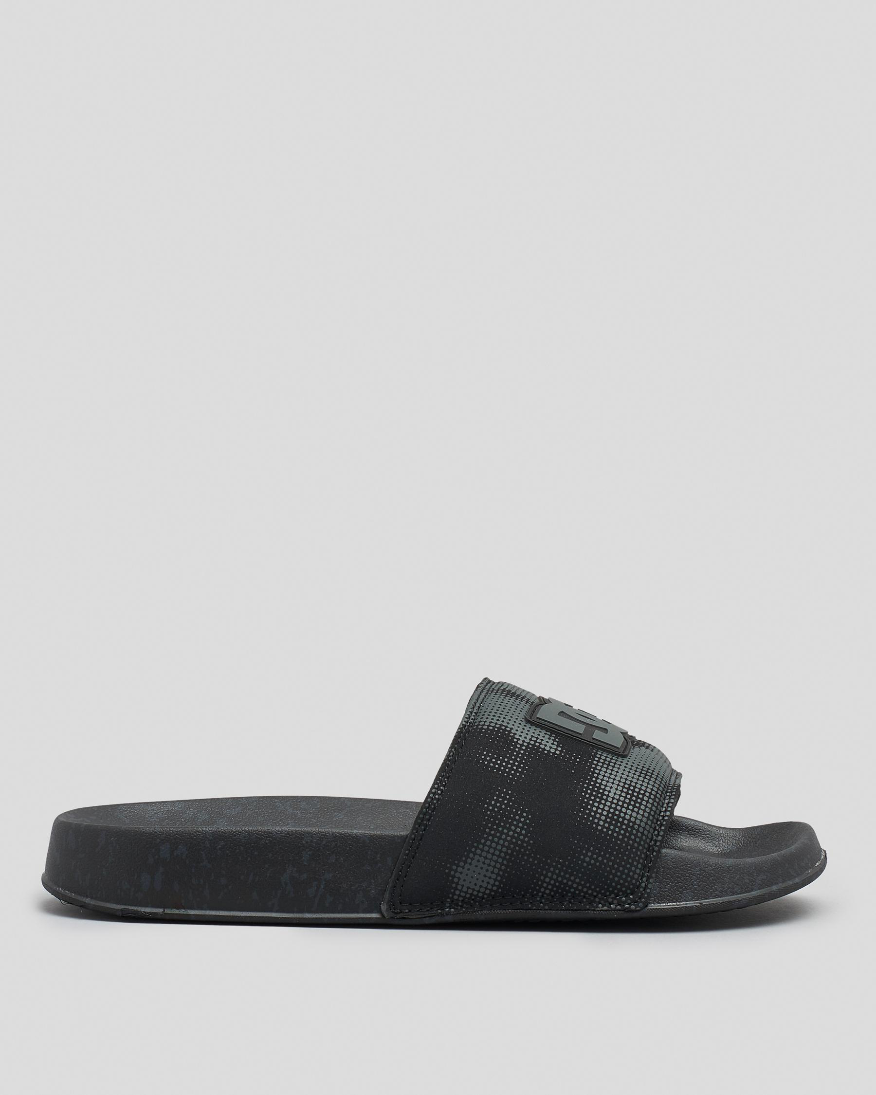 Shop DC Shoes DC Slides In Black/grey/black - Fast Shipping & Easy ...