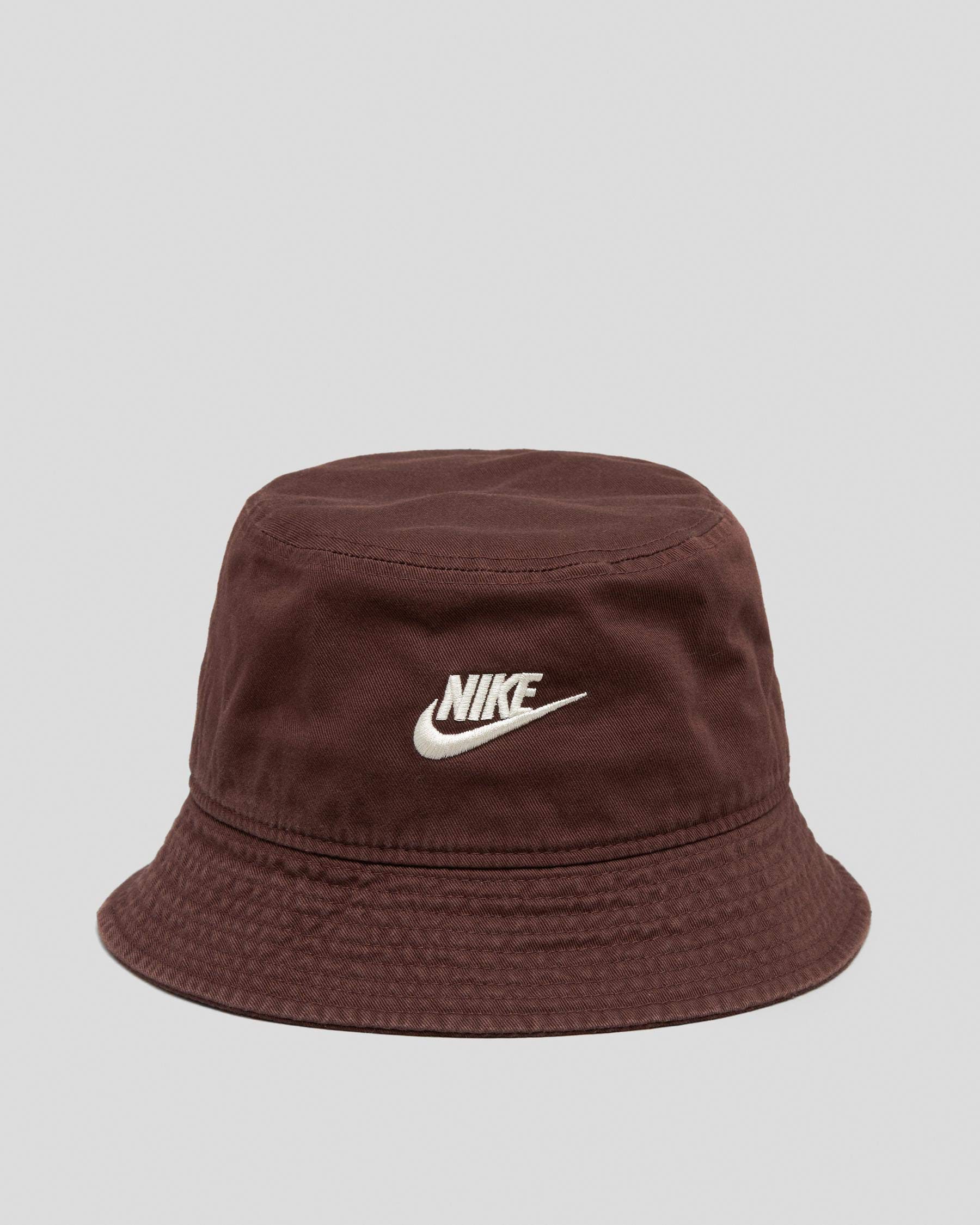Shop Nike Bucket Futura Wash Hat In Earth/lt Orewood Brown - Fast ...