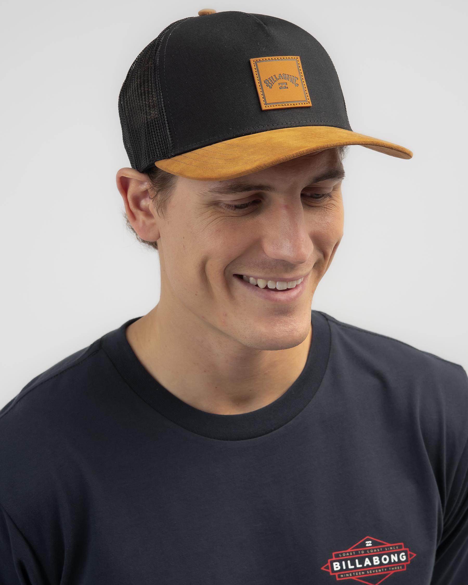 - United Trucker - Returns Shipping FREE* Billabong Easy Stacked Cap Black/tan & In States Beach City