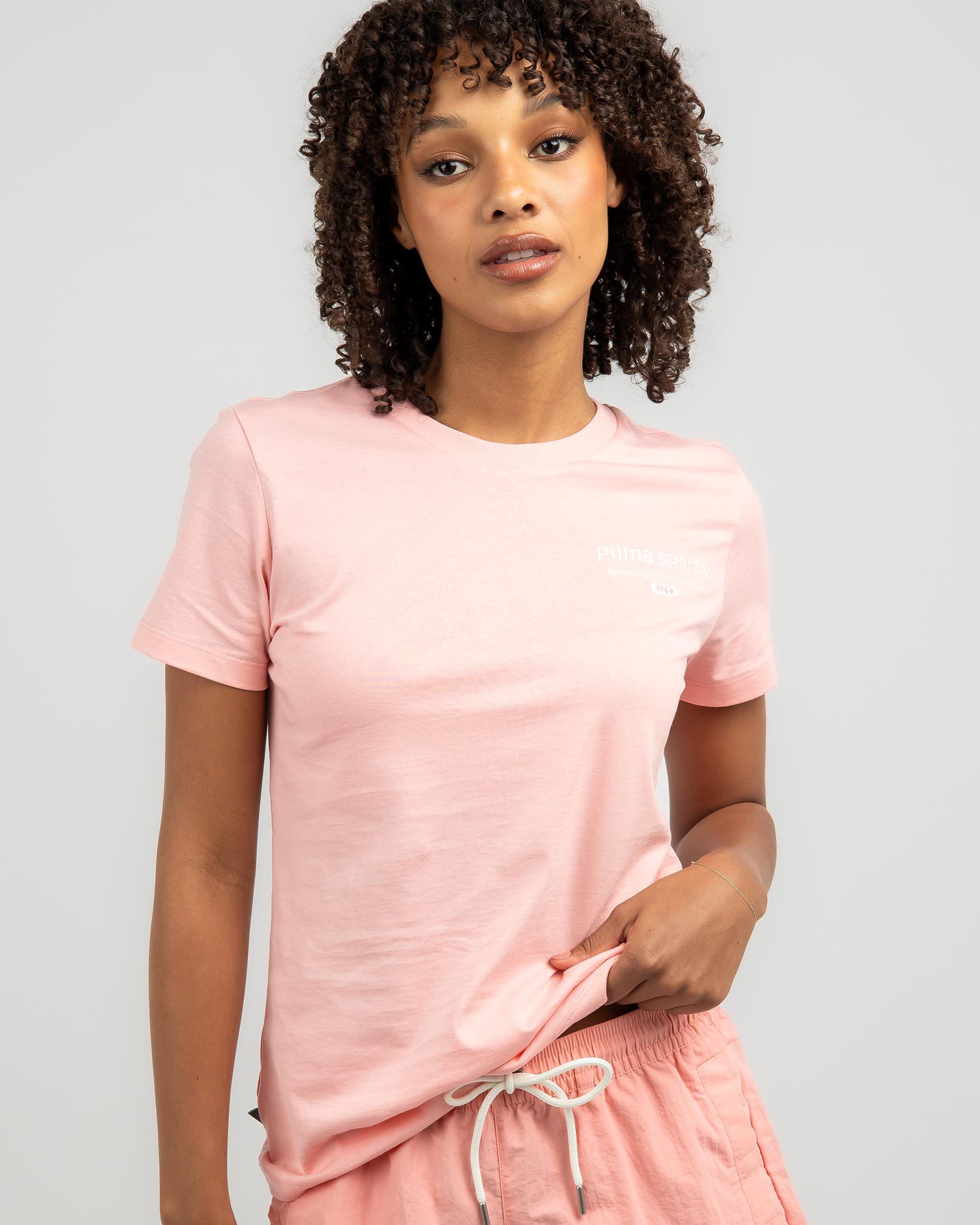 Puma Team Graphic T-Shirt Peach & Easy United FREE* - Smoothie Beach In City - States Returns Shipping