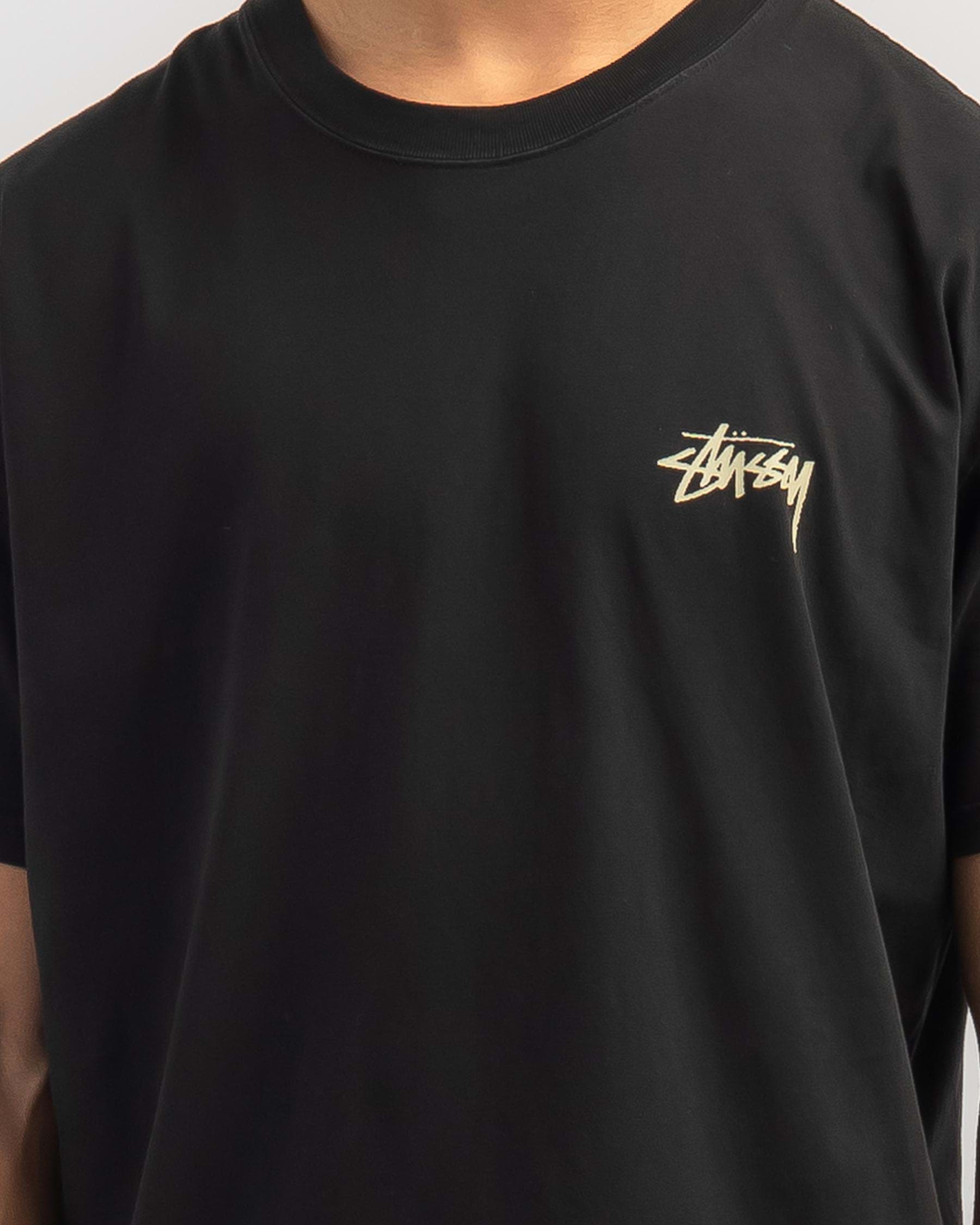 Shop Stussy Lion 50/50 Pigment T-Shirt In Pigment Black - Fast Shipping ...