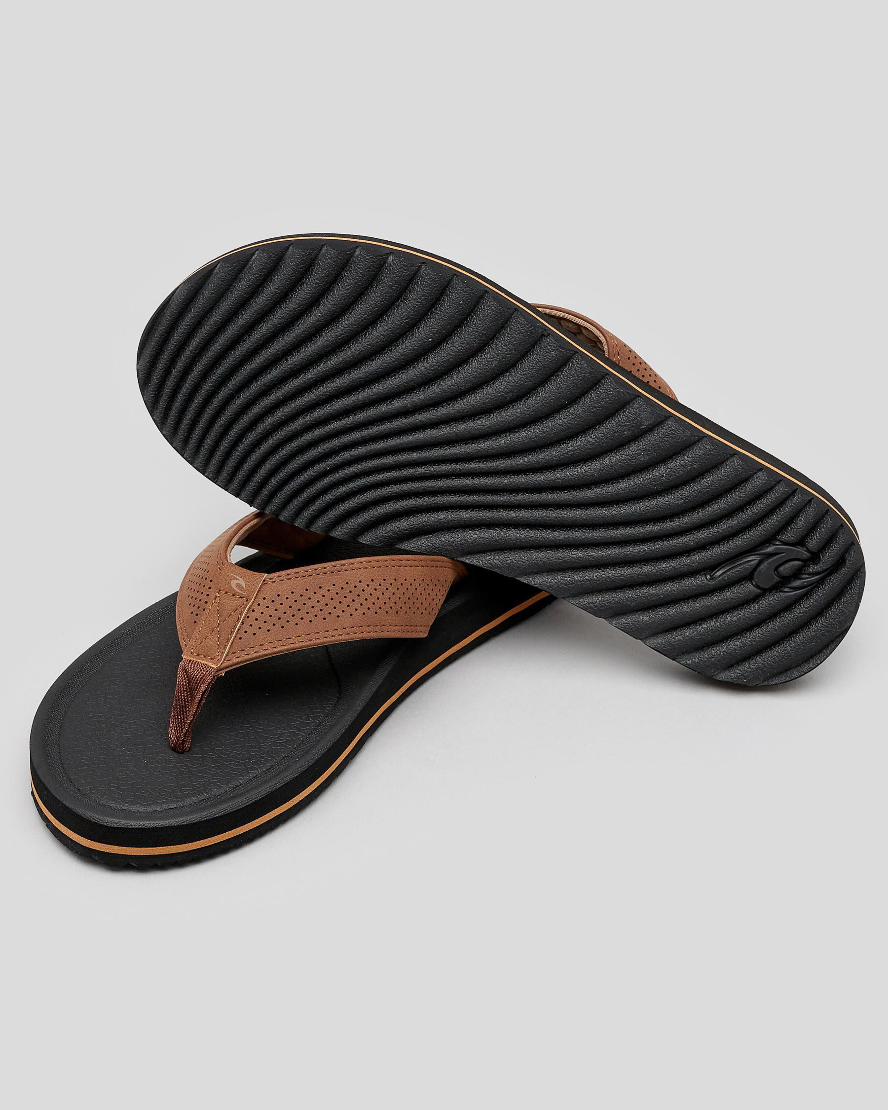 Shop Rip Curl Chiba Thongs In Brown/black - Fast Shipping & Easy ...