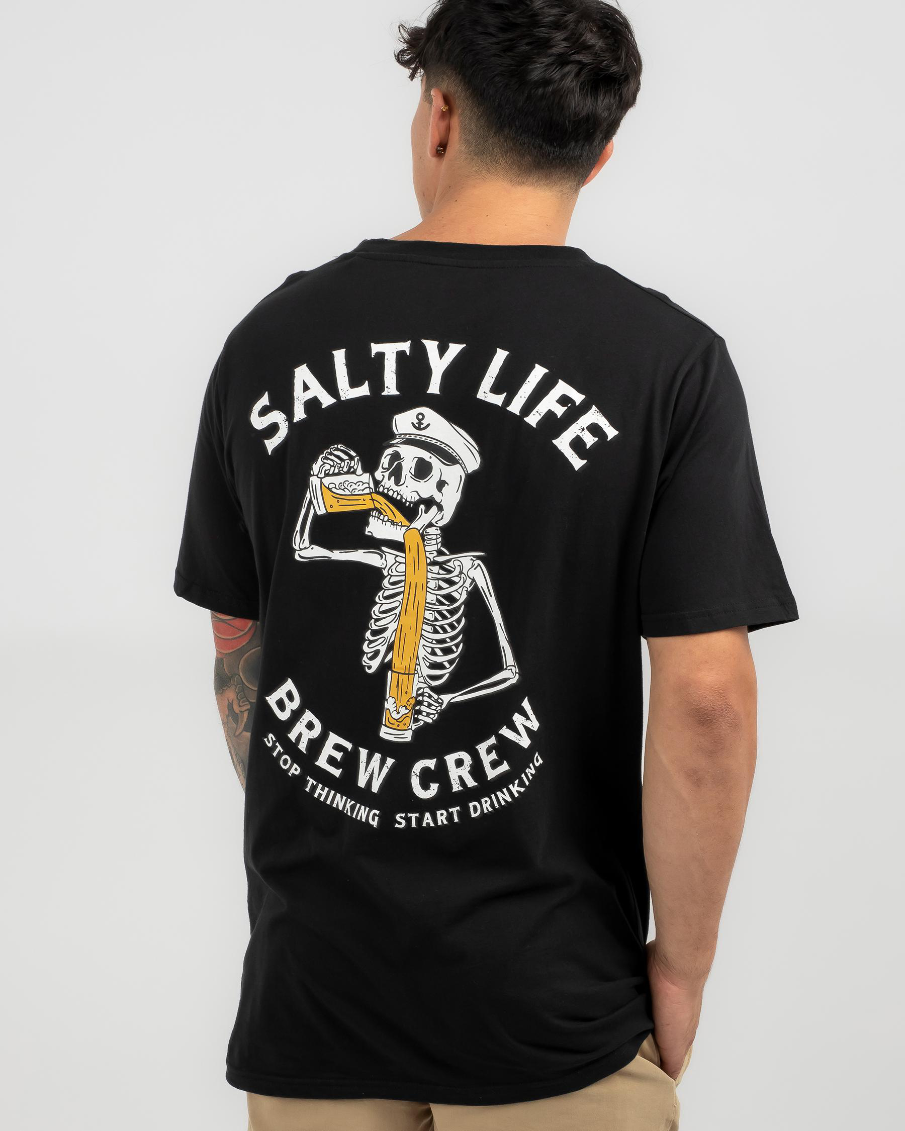 Shop Salty Life Brew Crew T-Shirt In Black - Fast Shipping & Easy ...