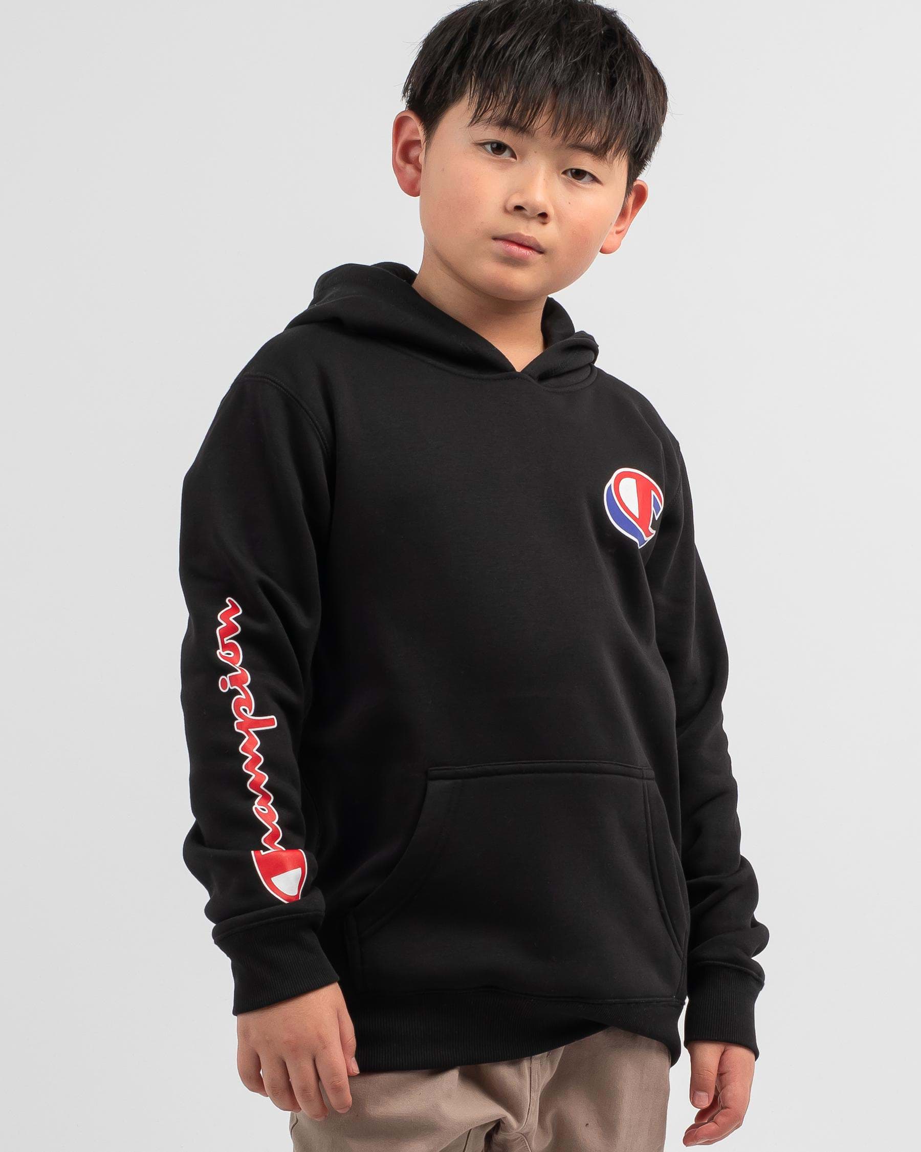 Shop Champion Boys' Sporty Hoodie In Black - Fast Shipping & Easy ...