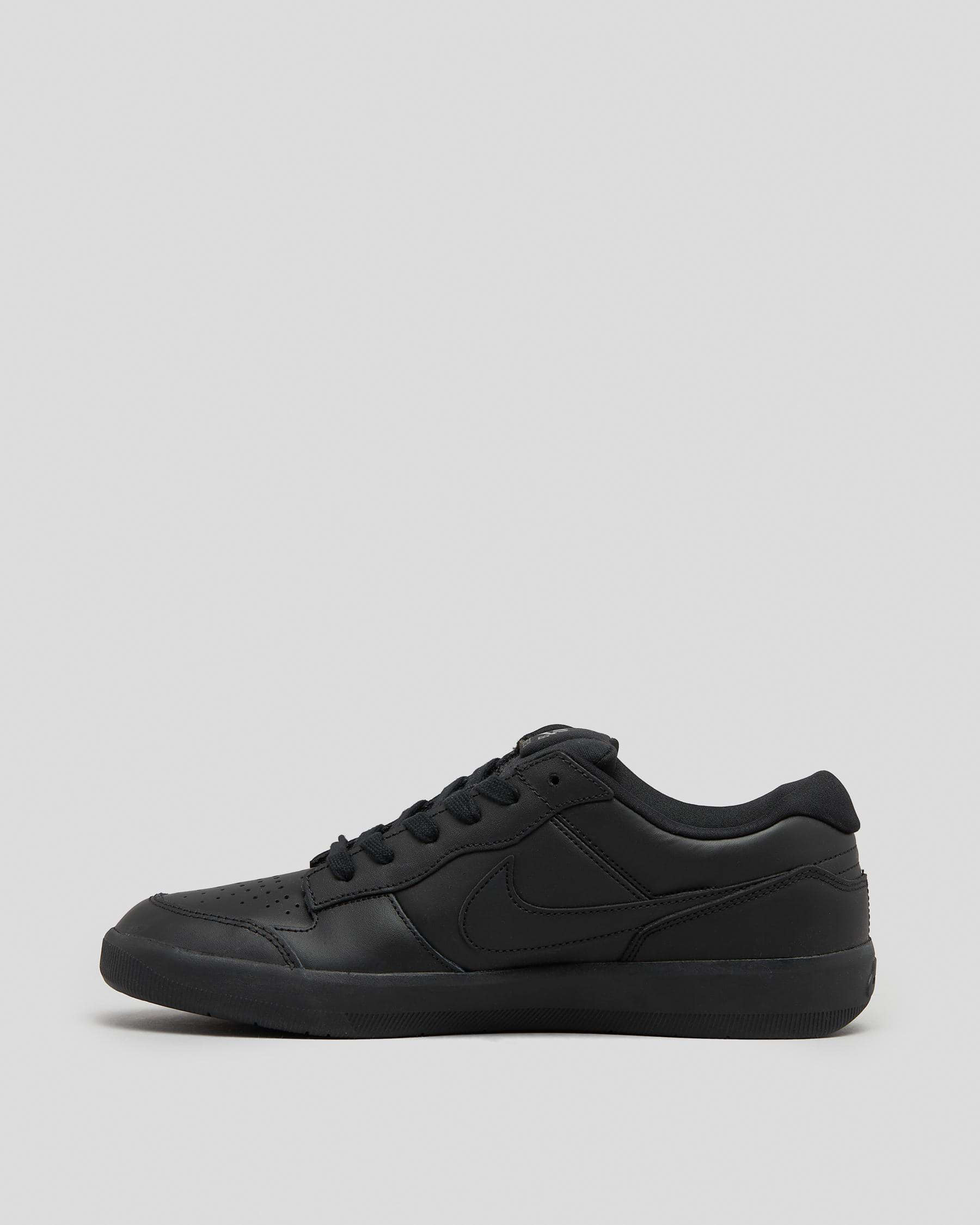 Shop Nike Force 58 Premium Leather Shoes In Black/black-black-black ...