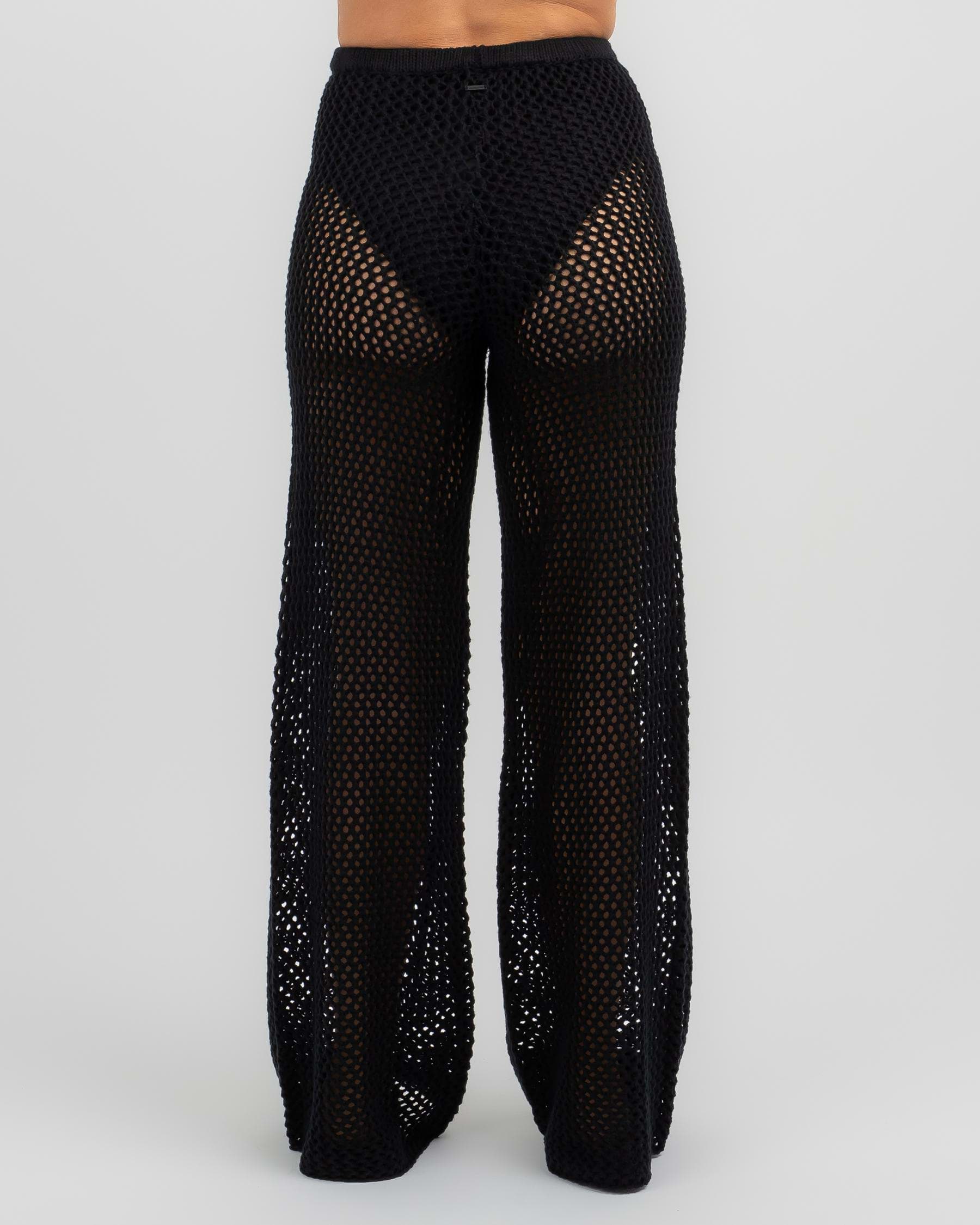 Shop Ava And Ever Tasmin Crochet Lounge Pants In Black - Fast Shipping ...