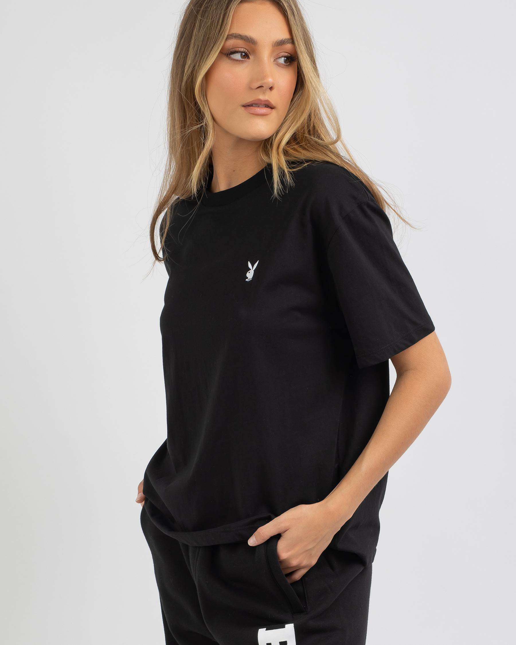 Shop Playboy Bunny Basics T-Shirt In Black - Fast Shipping & Easy ...