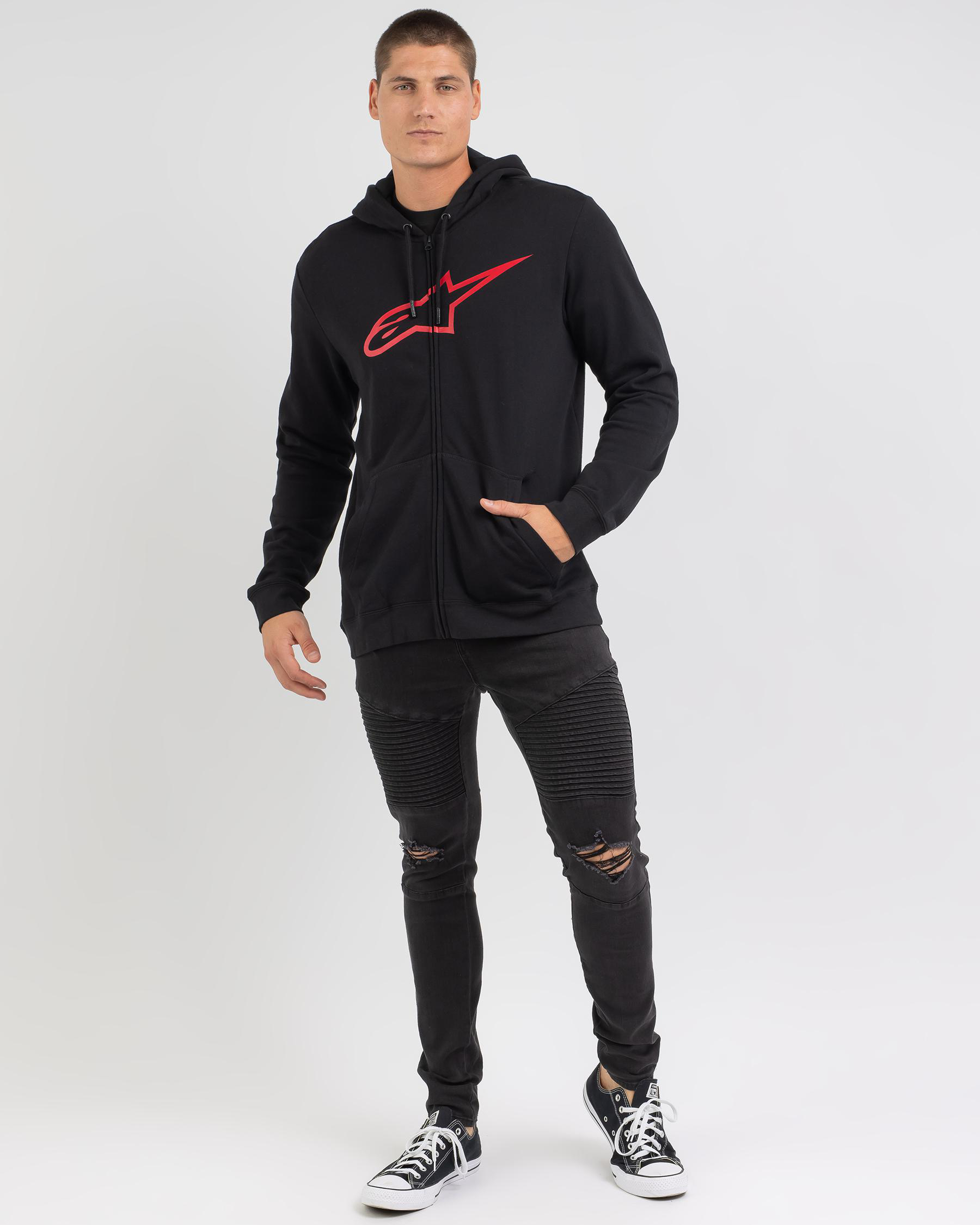 Alpinestars Ageless II Zip Hoodie In Black/red - Fast Shipping & Easy ...