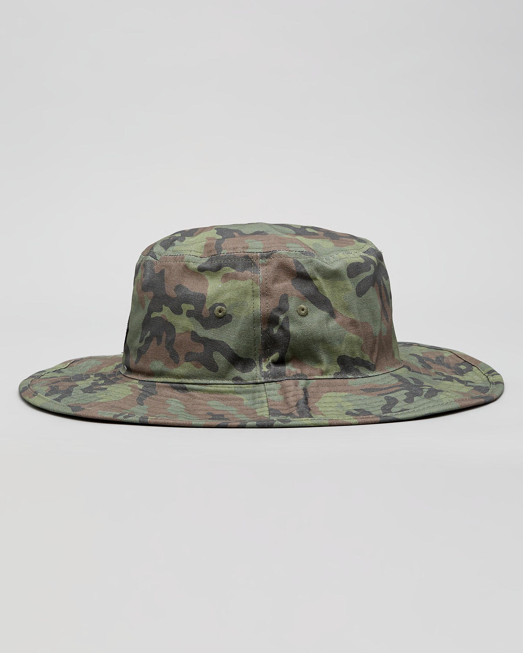 Shop Billabong Big John Printed Wide Brim Hat In Military Camo - Fast ...
