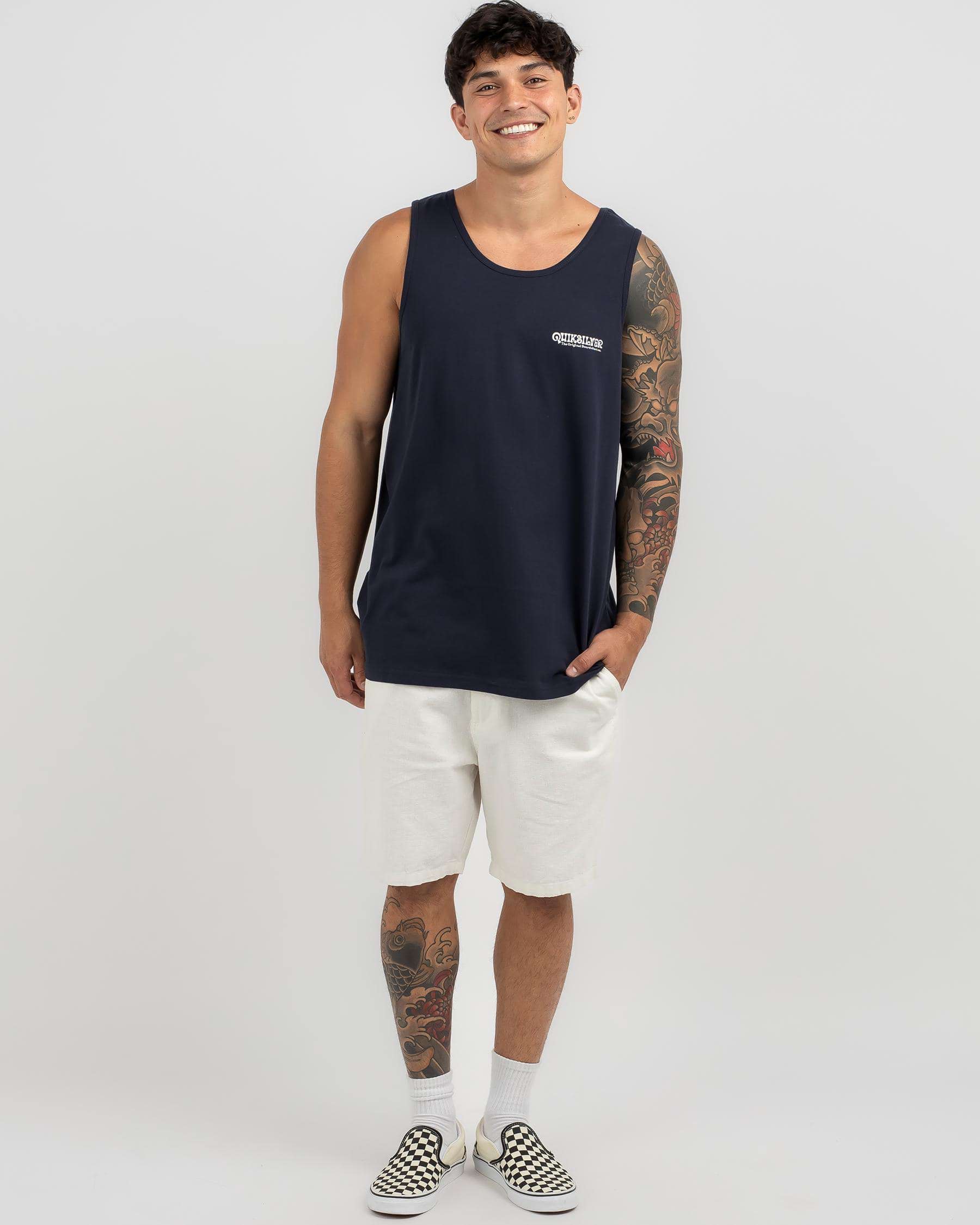 Shop Quiksilver Casual Party Tank In Navy Blazer - Fast Shipping & Easy ...