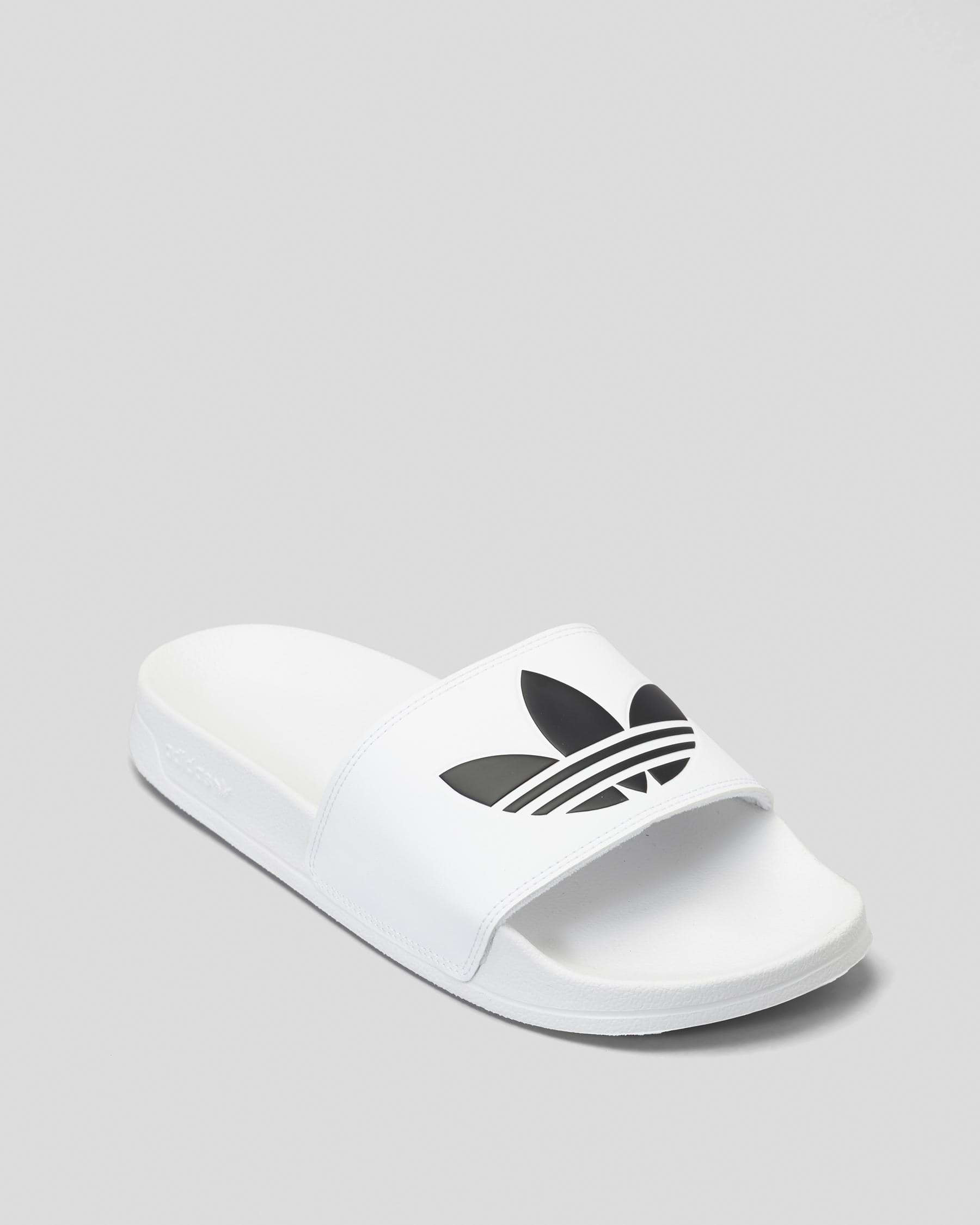 Adidas Mens' Adilette Lite Slides In Ftwr White/core Black/white - Fast ...
