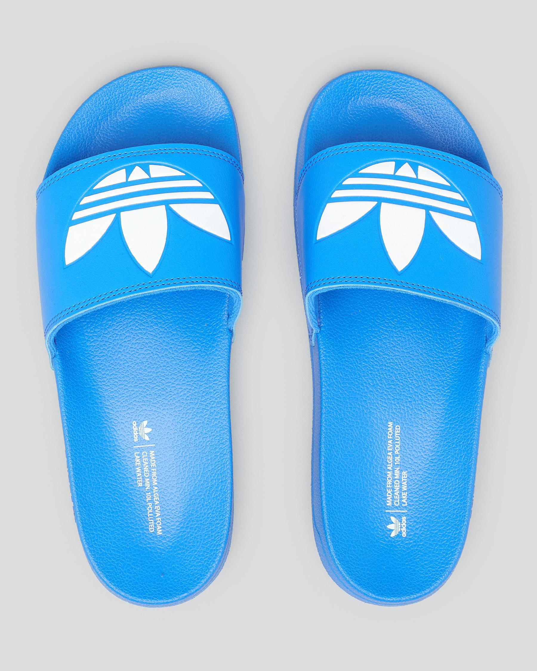 Shop adidas Adilette Lite Slides In Bright Blue/ftwr White/white - Fast ...