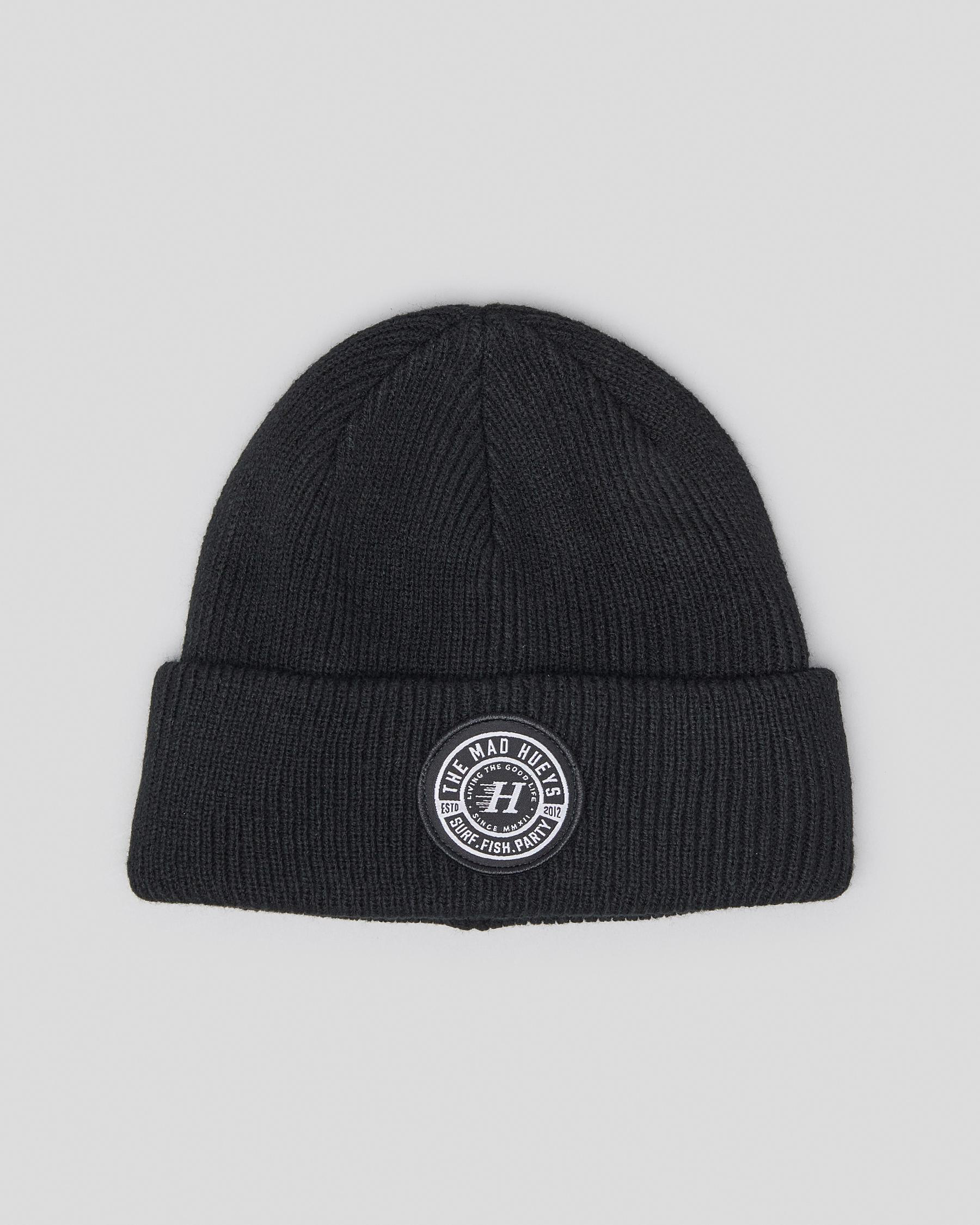 Shop The Mad Hueys Surf Fish Party II Beanie In Black - Fast Shipping ...