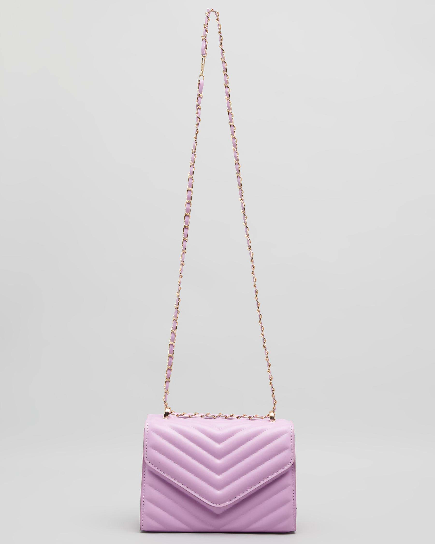 Women Bag Purple Trendy Shoulder Bag,Mini Chevron Quilted Flap Chain Square Bag Quality Crossbody