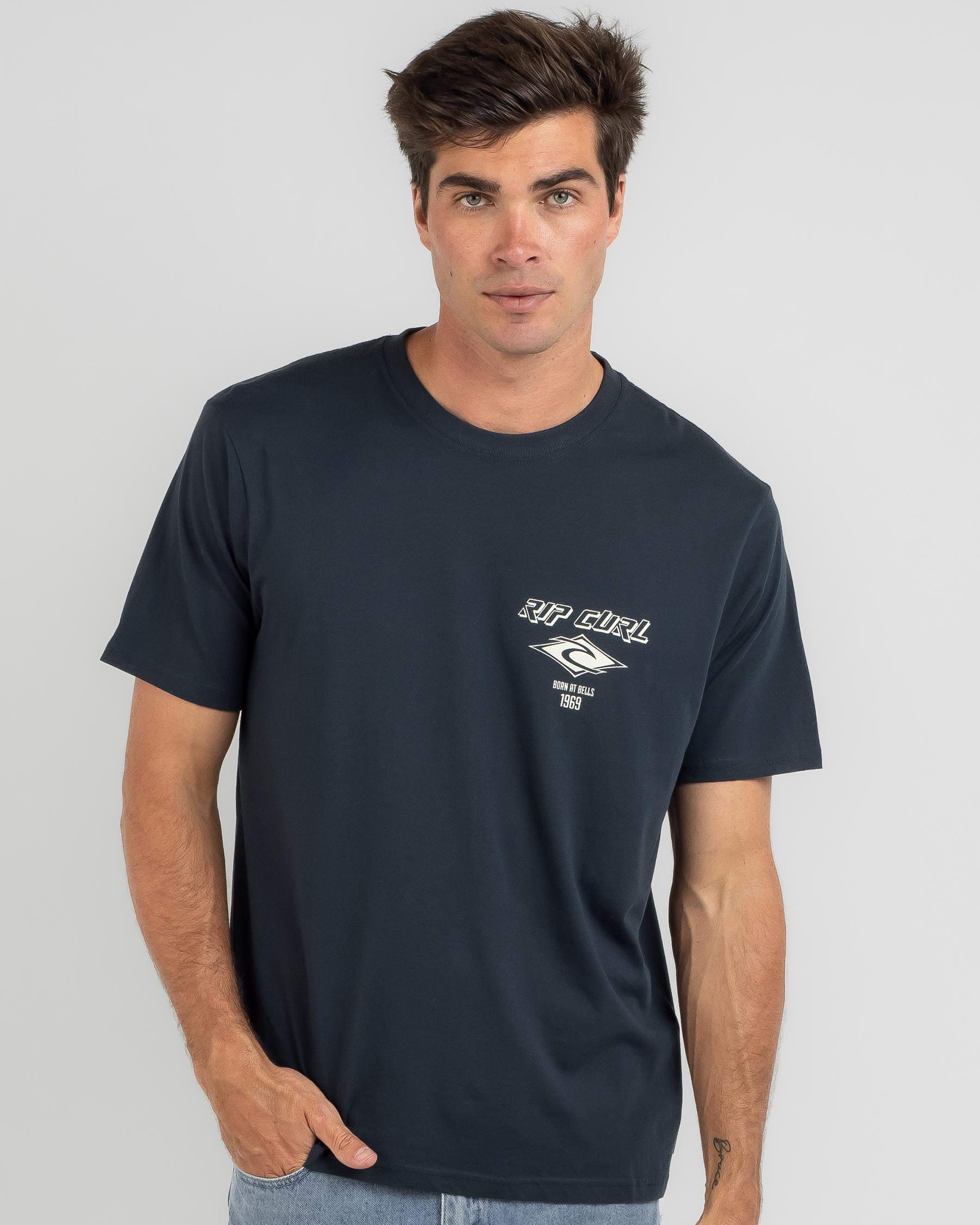 Shop Rip Curl Fade Out Icon T-Shirt In Dark Navy - Fast Shipping & Easy ...