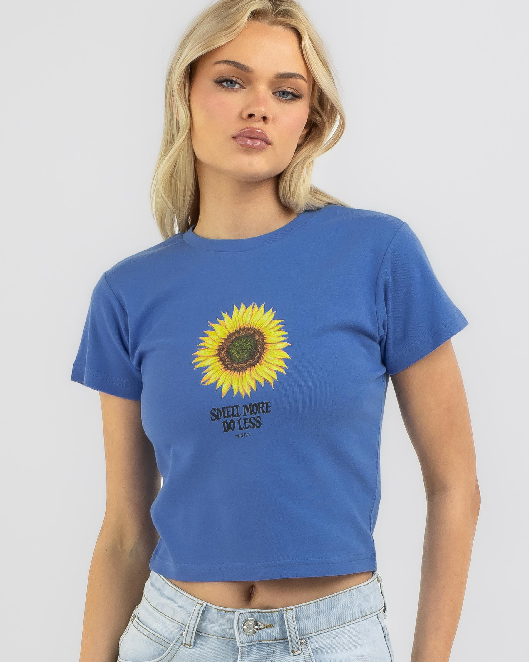 Shop M/SF/T Garden Burn Rib Baby Tee In Ultramarine - Fast Shipping ...