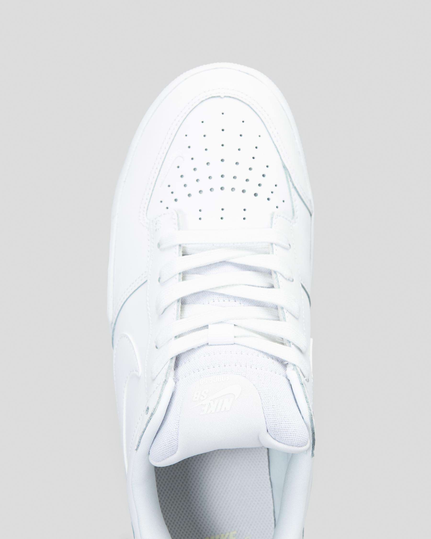 Shop Nike Force 58 Premium Leather Shoes In White/white-white-white ...