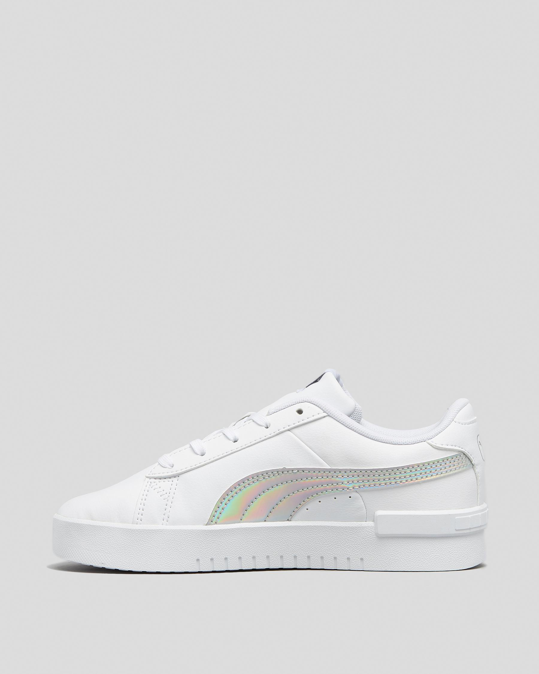 Shop Puma Girls Jada Rainbow Shoes In Puma Whitepuma Silver Fast Shipping And Easy Returns